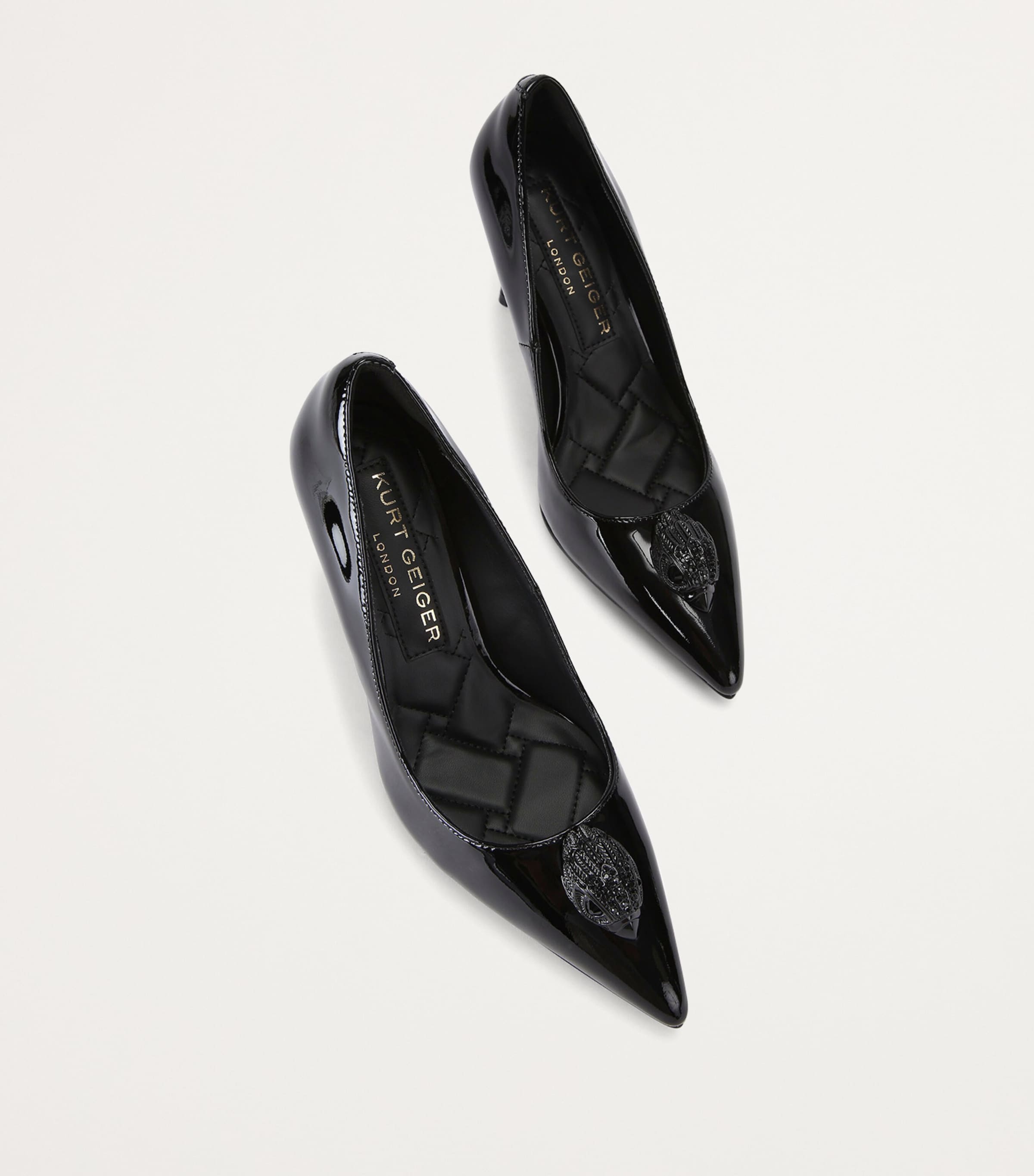 Kurt Geiger London Patent Leather Belgravia Eagle Pumps Black Image 4