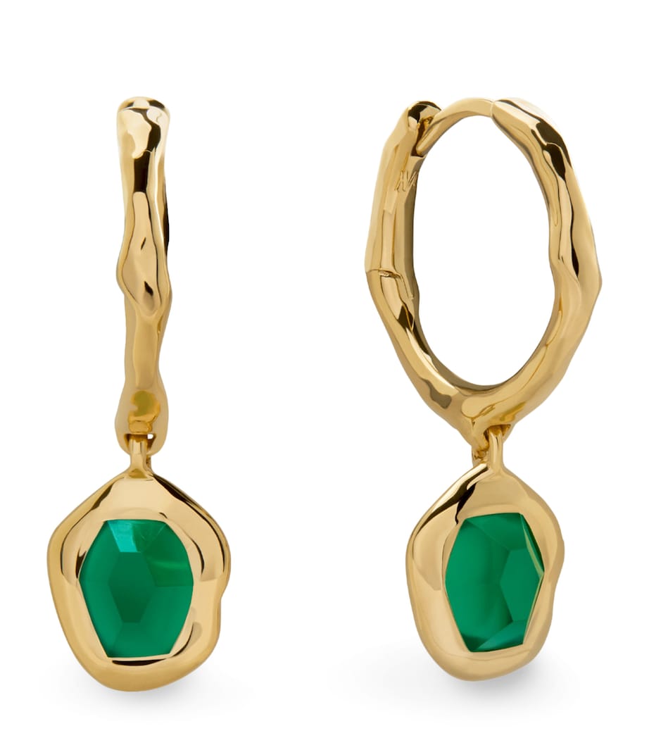 Gold Vermeil and Onyx Odyssey Huggie Earrings 18K GOLD VERMEIL Image 1