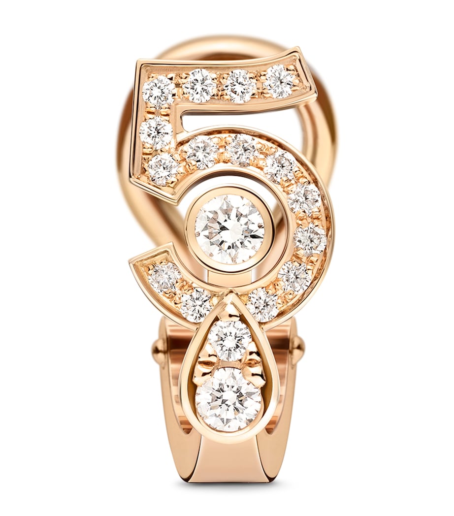 Beige Gold and Diamond N˚5 Single Clip-On Earring BEIGE Image 1