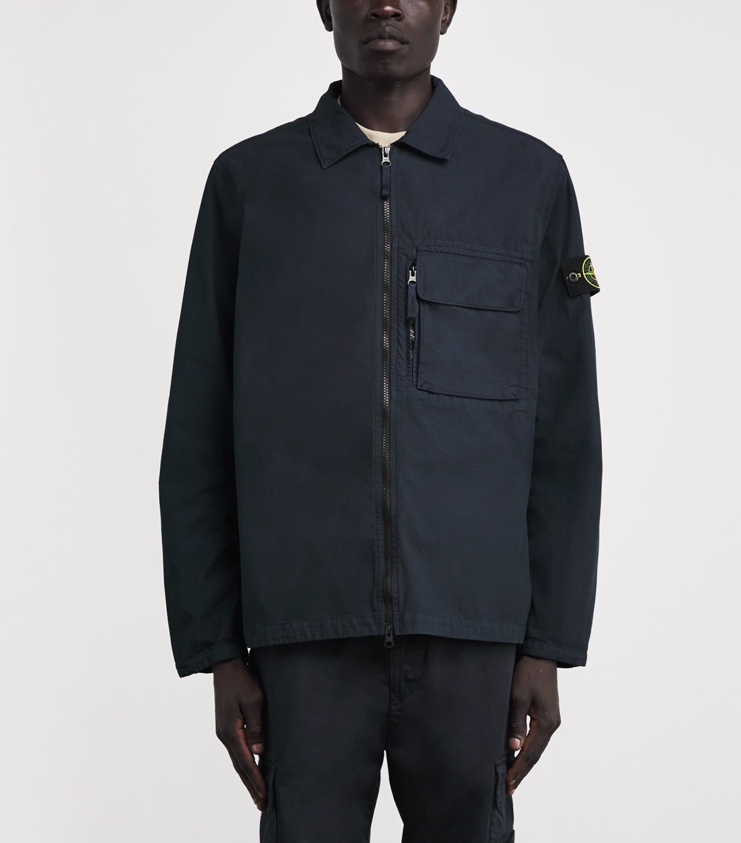 Stone Island Cotton 2-Way Zip Overshirt | Harrods US