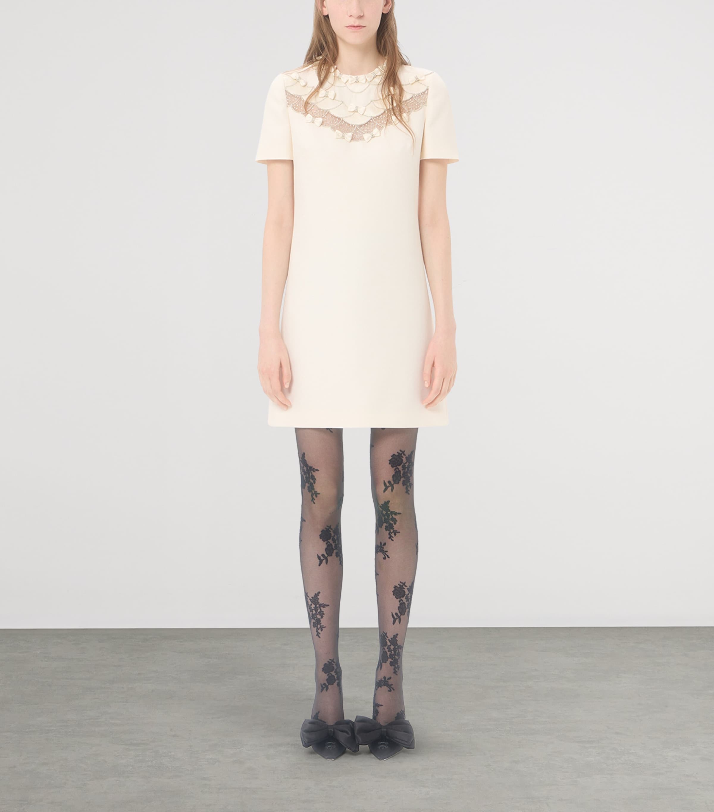 Valentino Womens Wool-Silk Crepe Mini Dress Image 3