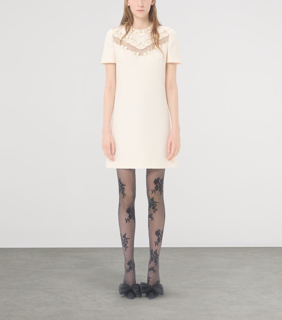 Valentino Womens Wool-Silk Crepe Mini Dress Image 3