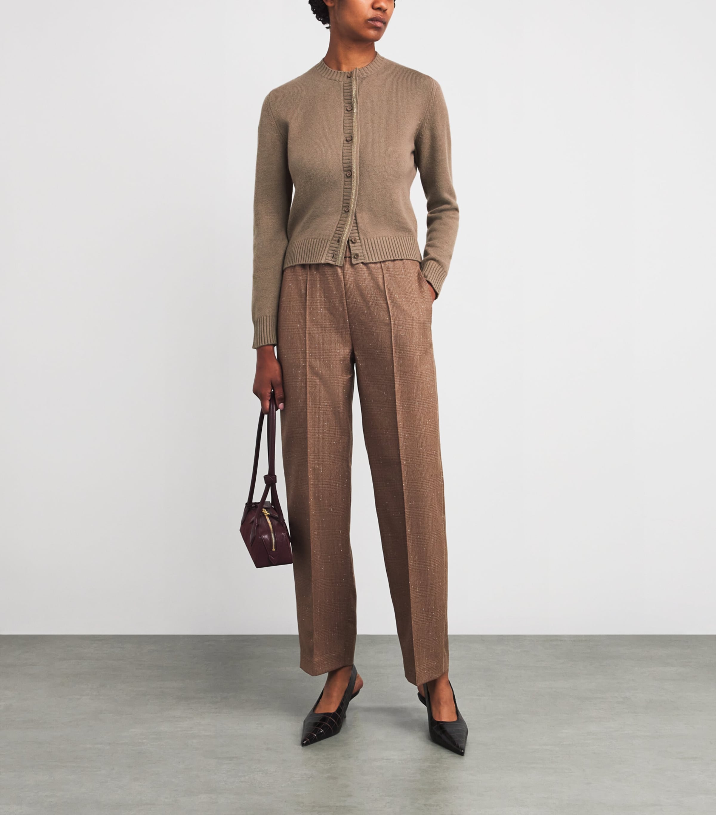 Fabiana Filippi Beige Wool-Silk-Cashmere Cardigan | Harrods US