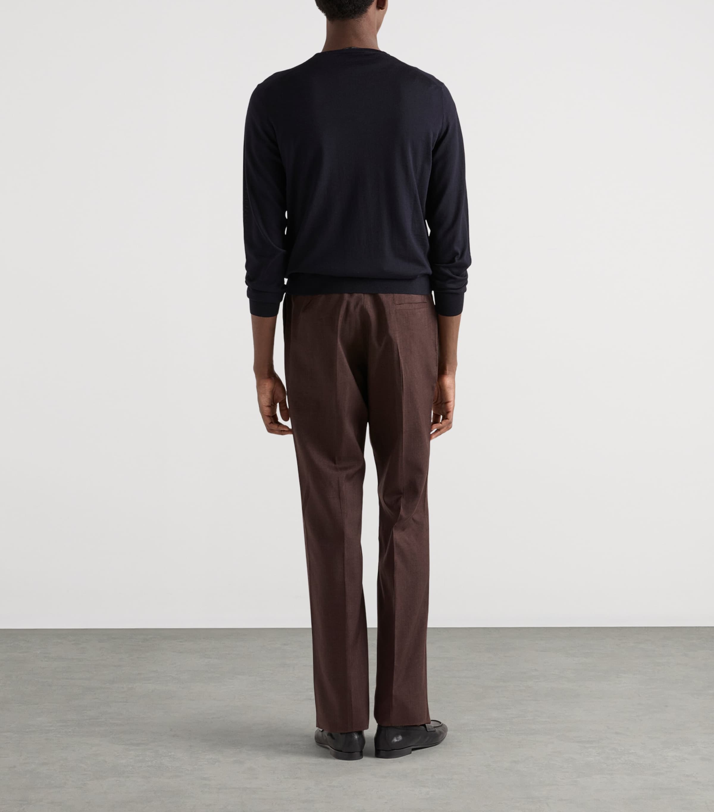 Prada Mens Wool Logo Sweater Blue Image 5