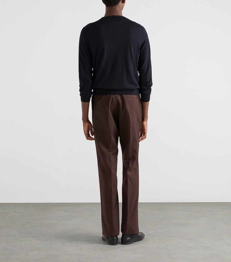 Prada Mens Wool Logo Sweater Blue Image 5