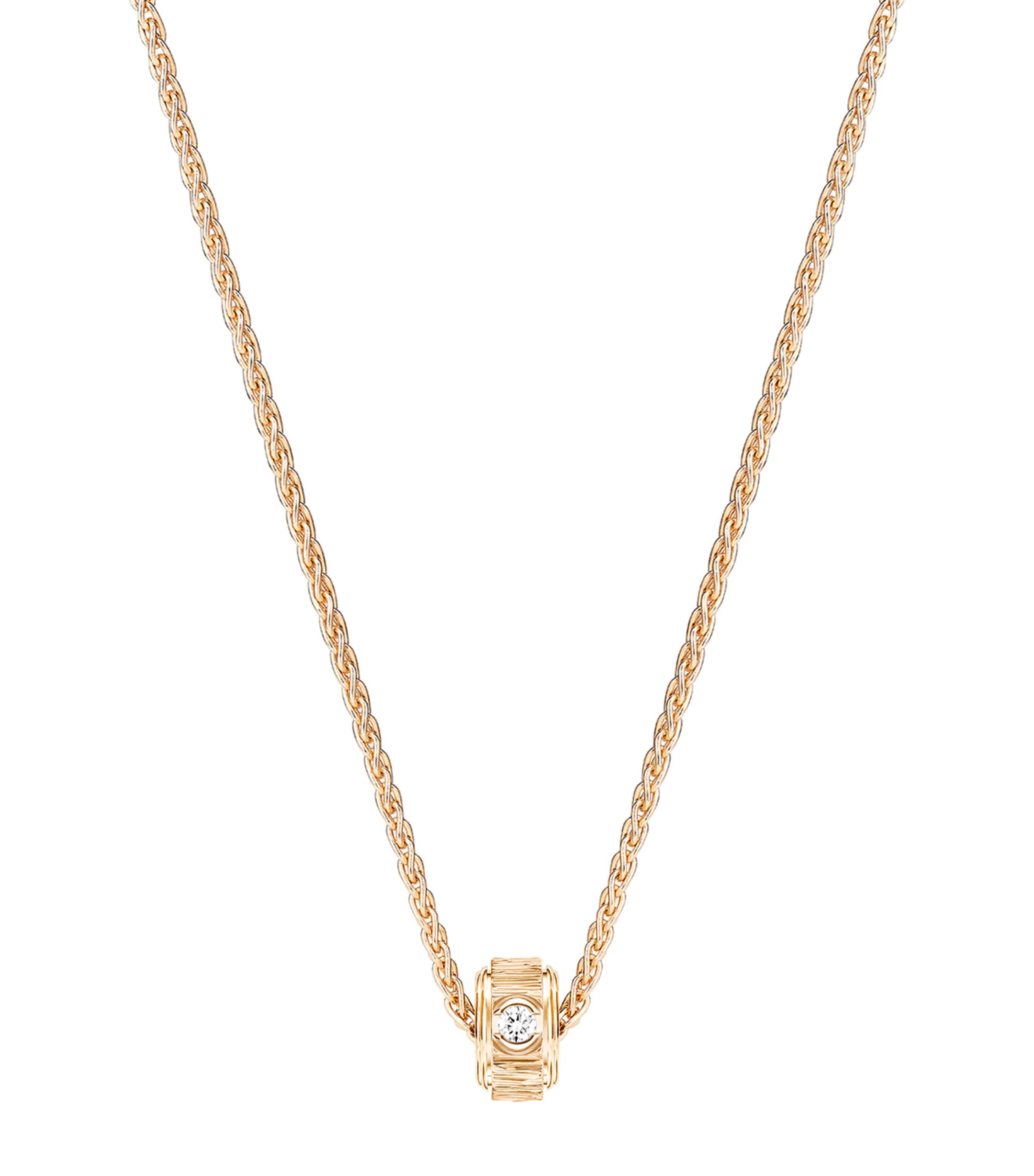 Rose Gold and Diamond Possession Pendant Necklace PINK GOLD Image 1