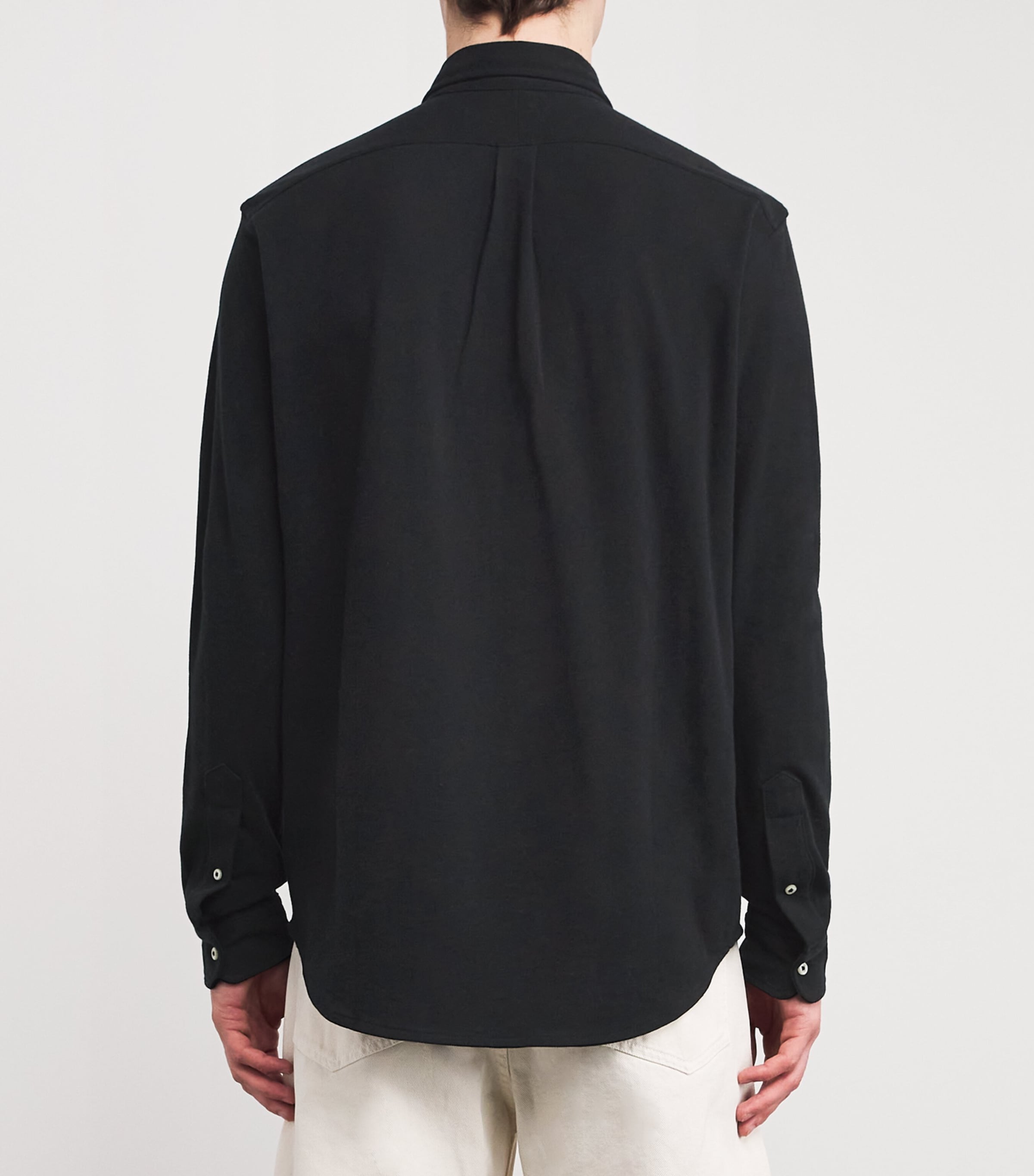 Polo Ralph Lauren Mens Cotton Featherweight Mesh Shirt Black Image 4