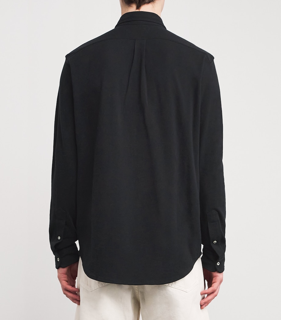 Polo Ralph Lauren Mens Cotton Featherweight Mesh Shirt Black Image 4