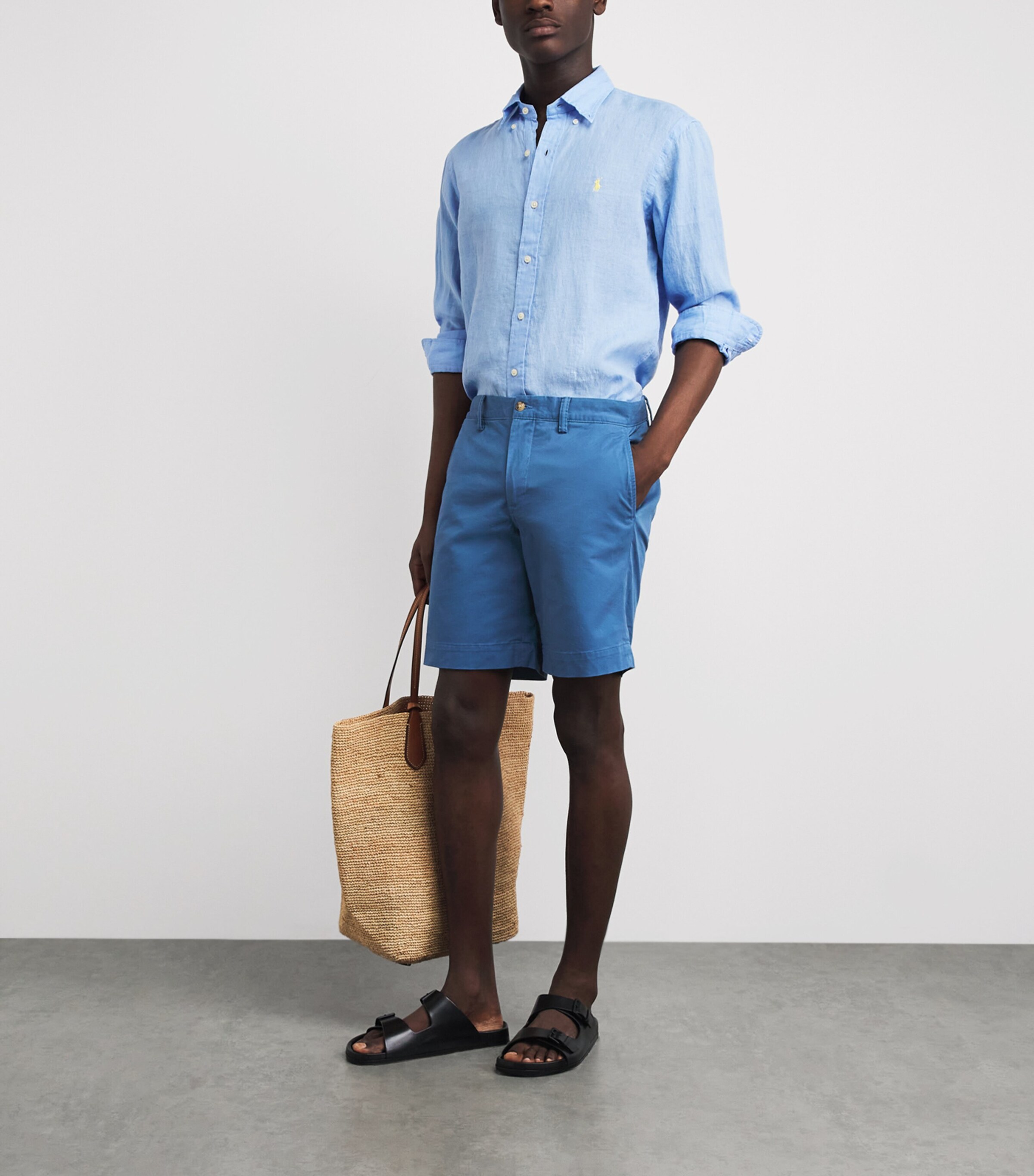 Polo Ralph Lauren Mens Stretch-Cotton Bedford Shorts Delta Blue Image 2