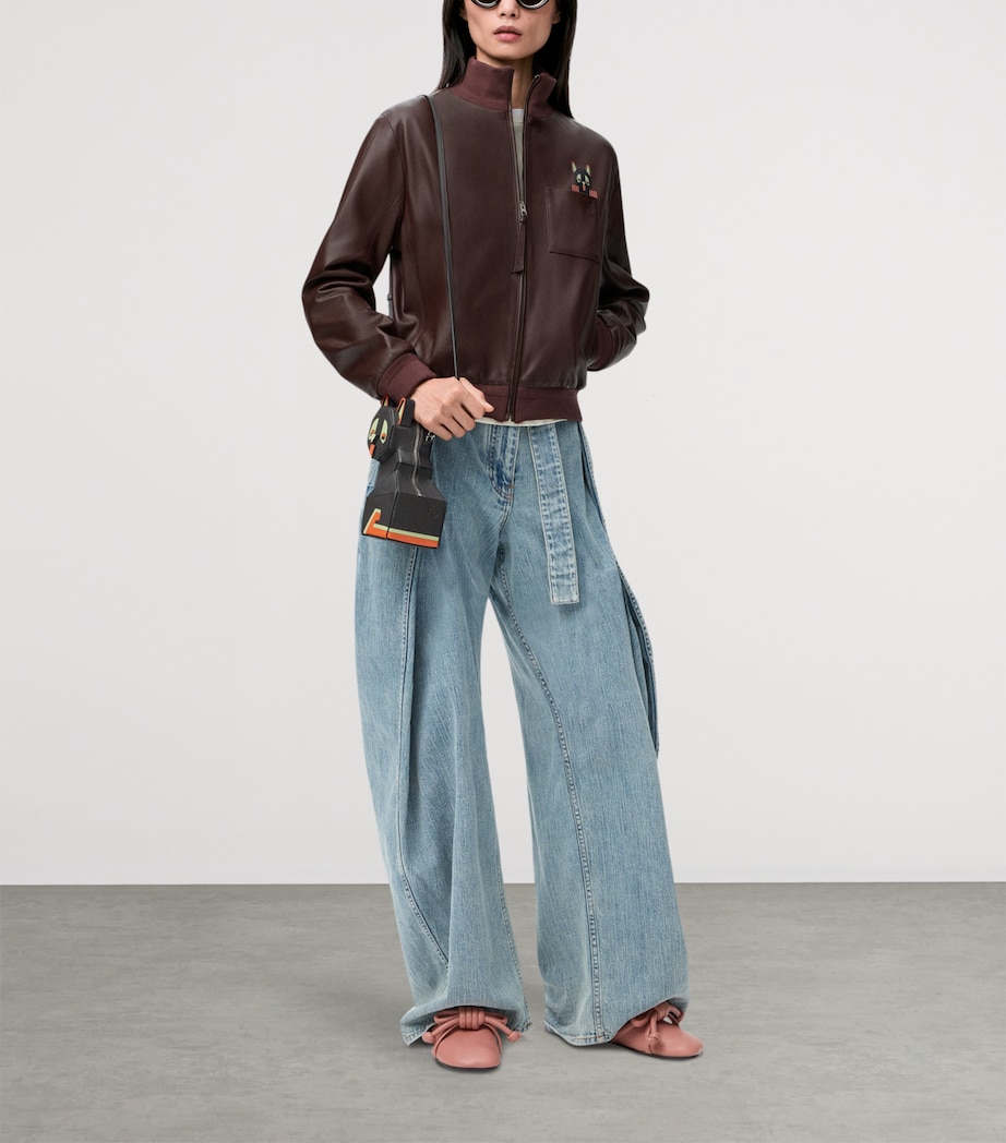 Cropped Nappa Leather Jacket BROWN Image 2