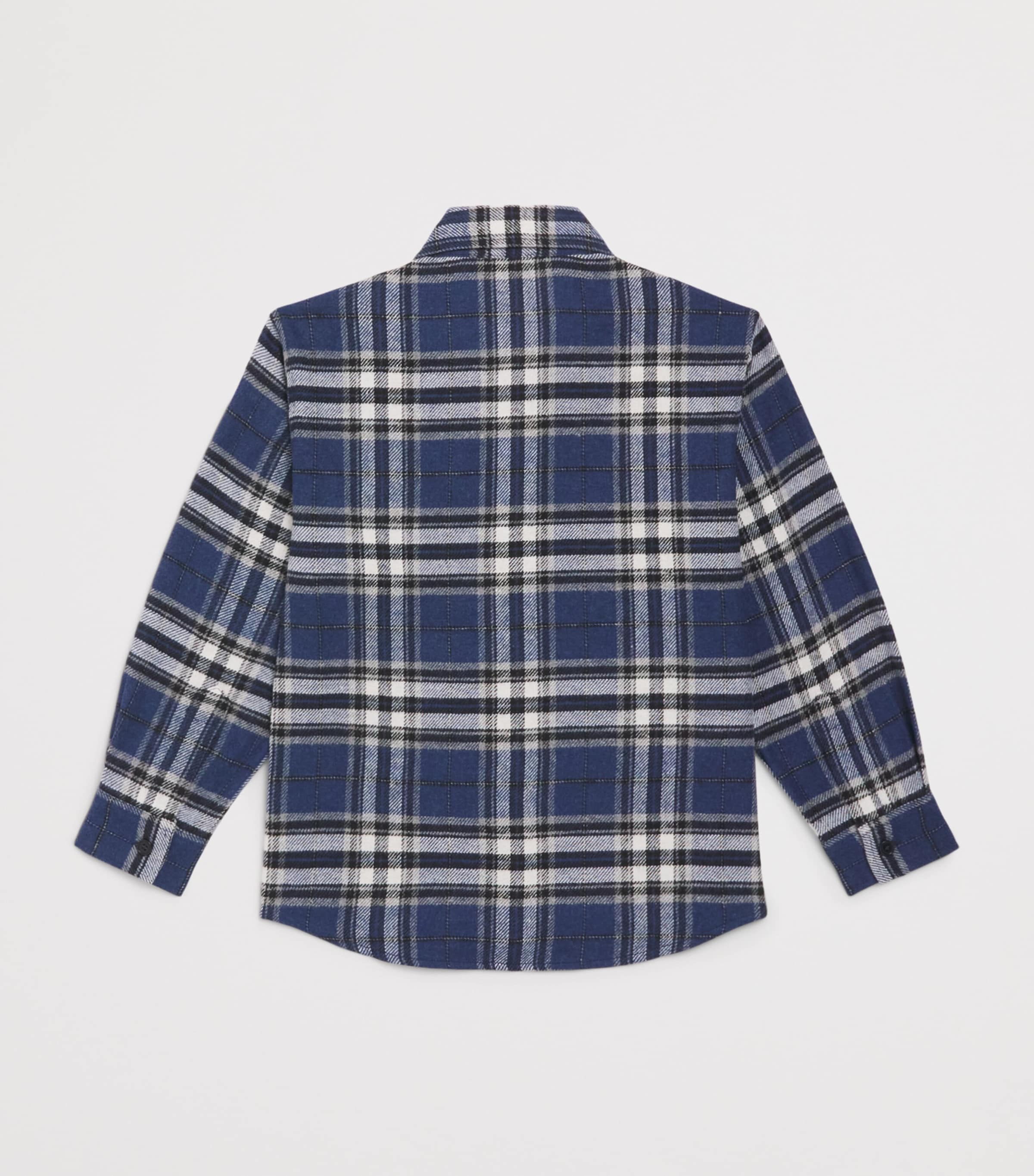Il Gufo Check Shirt (2-14 Years) Denim Blue Image 2