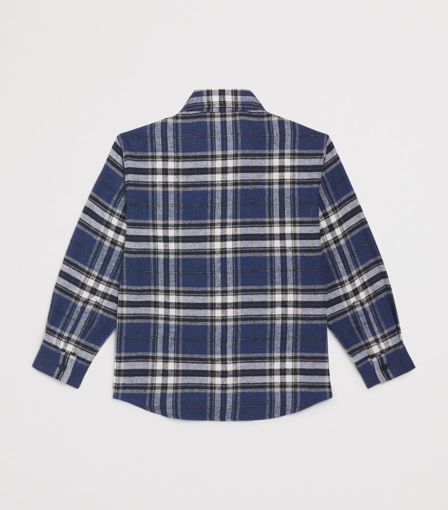 Il Gufo Check Shirt (2-14 Years) Denim Blue Image 2