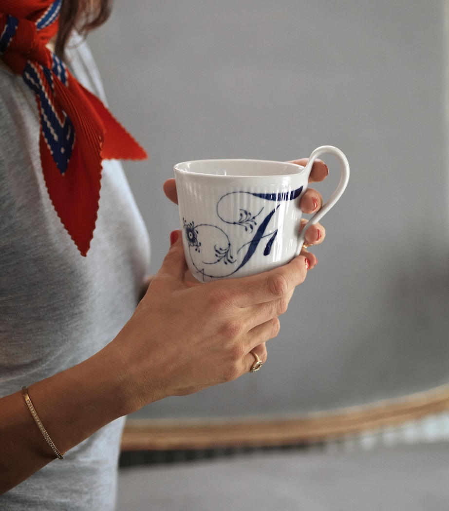 Porcelain Fluted Alphabet Mug BLUE Image 2
