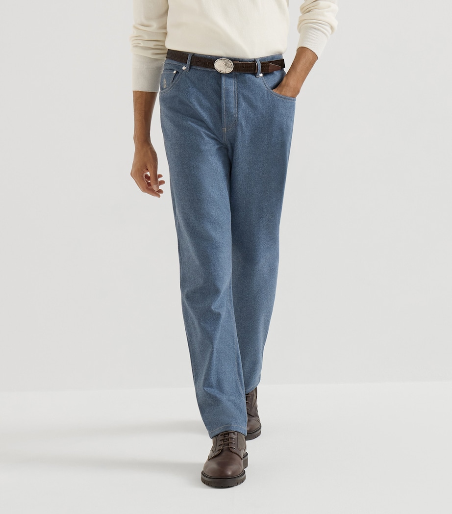 Brunello Cucinelli Mens Virgin Wool Slim Trousers Image 4