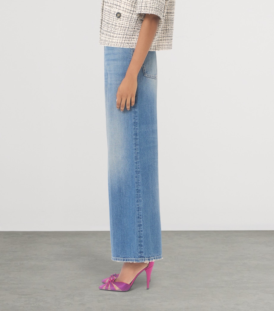Valentino Womens VLogo Wide-Leg Mid-Rise Jeans Image 4