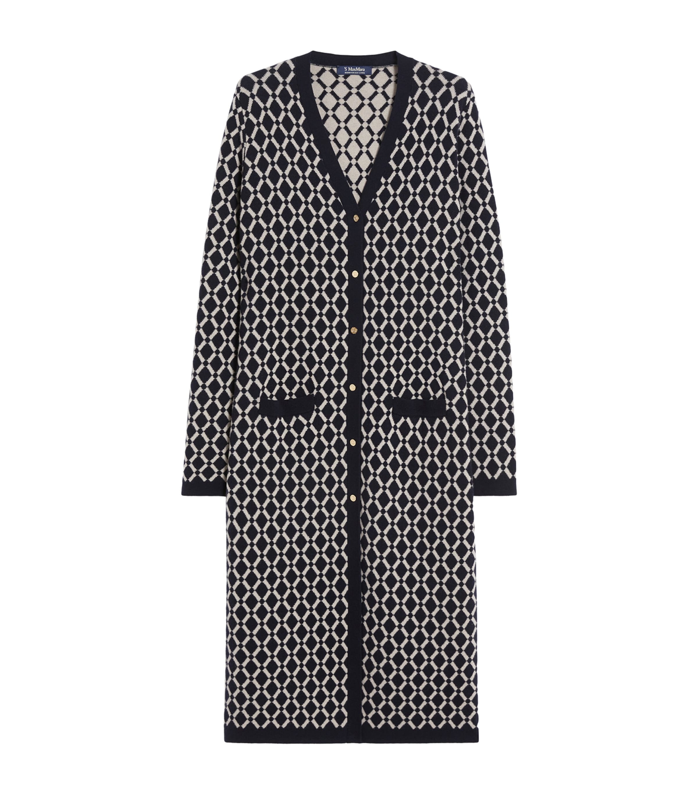 Max Mara Womens Wool Long Cardigan Ultramarine Image 1
