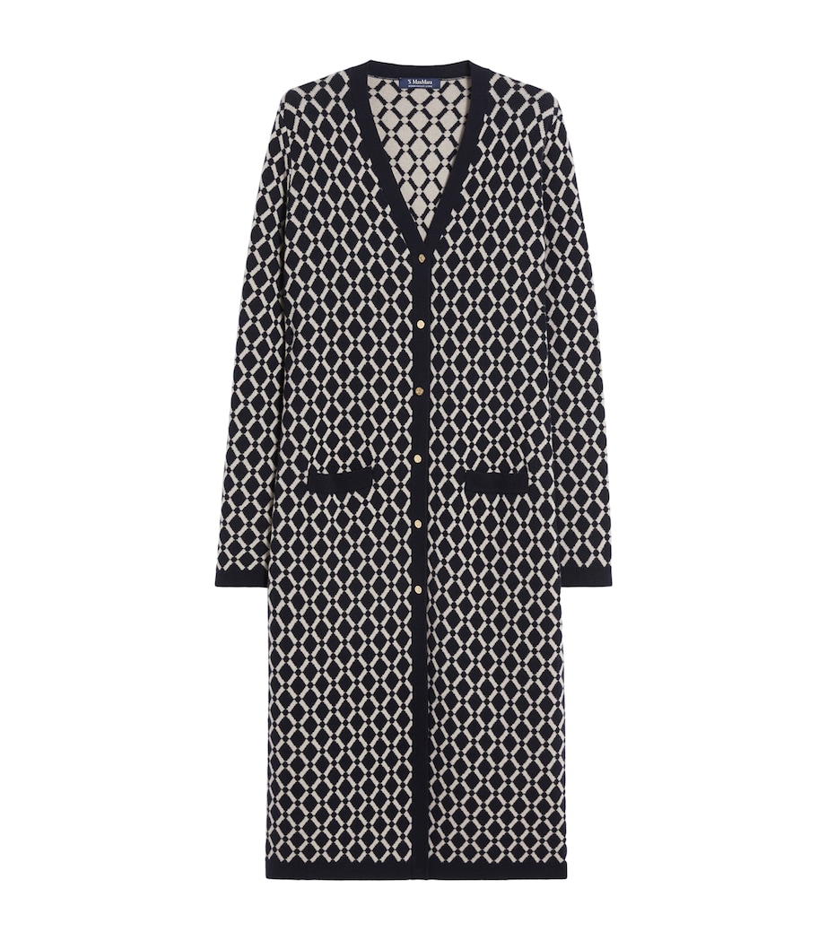 Max Mara Womens Wool Long Cardigan Ultramarine Image 1