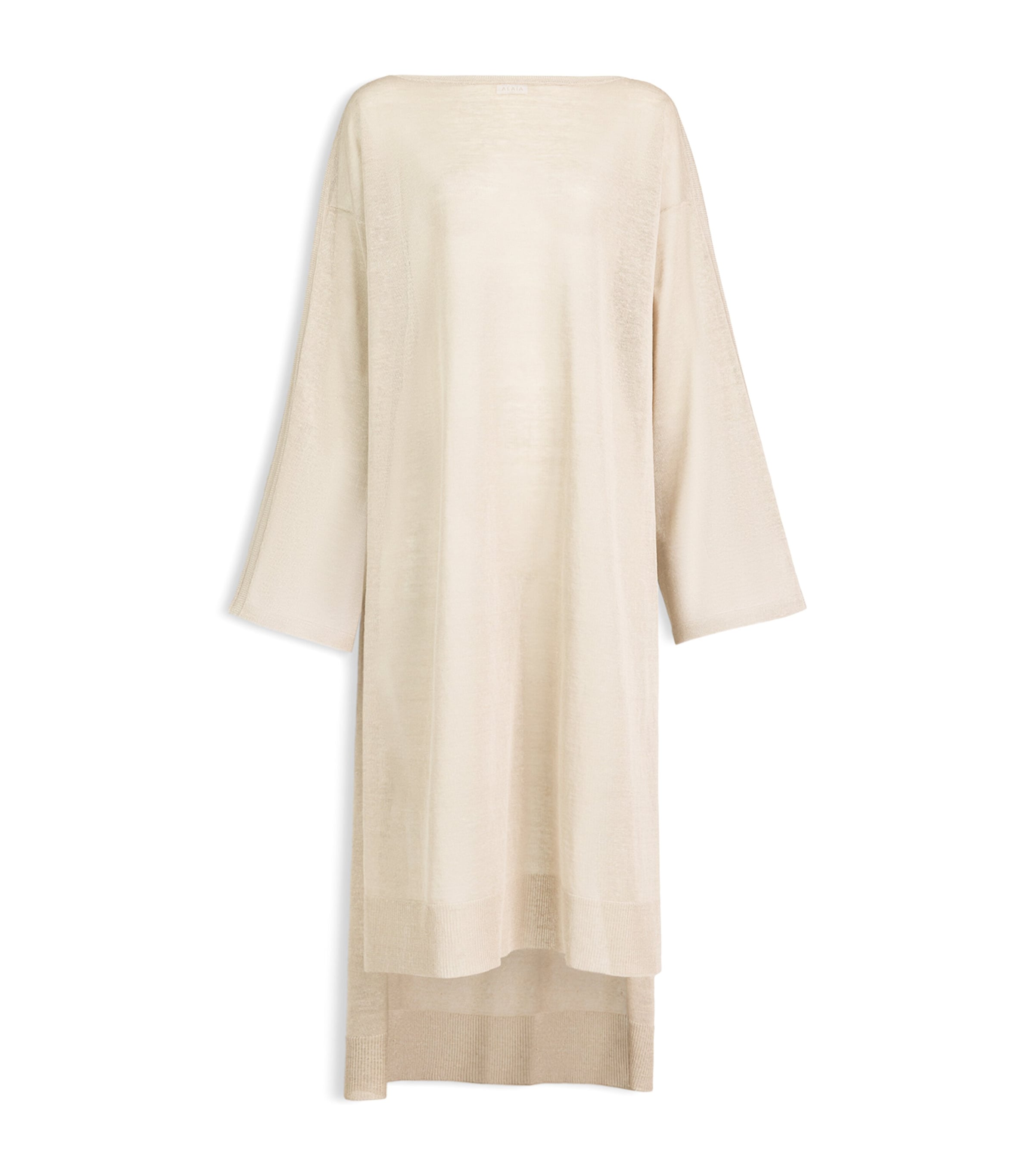 Alaïa Womens Linen-Silk Kaftan Dress Beige Image 1