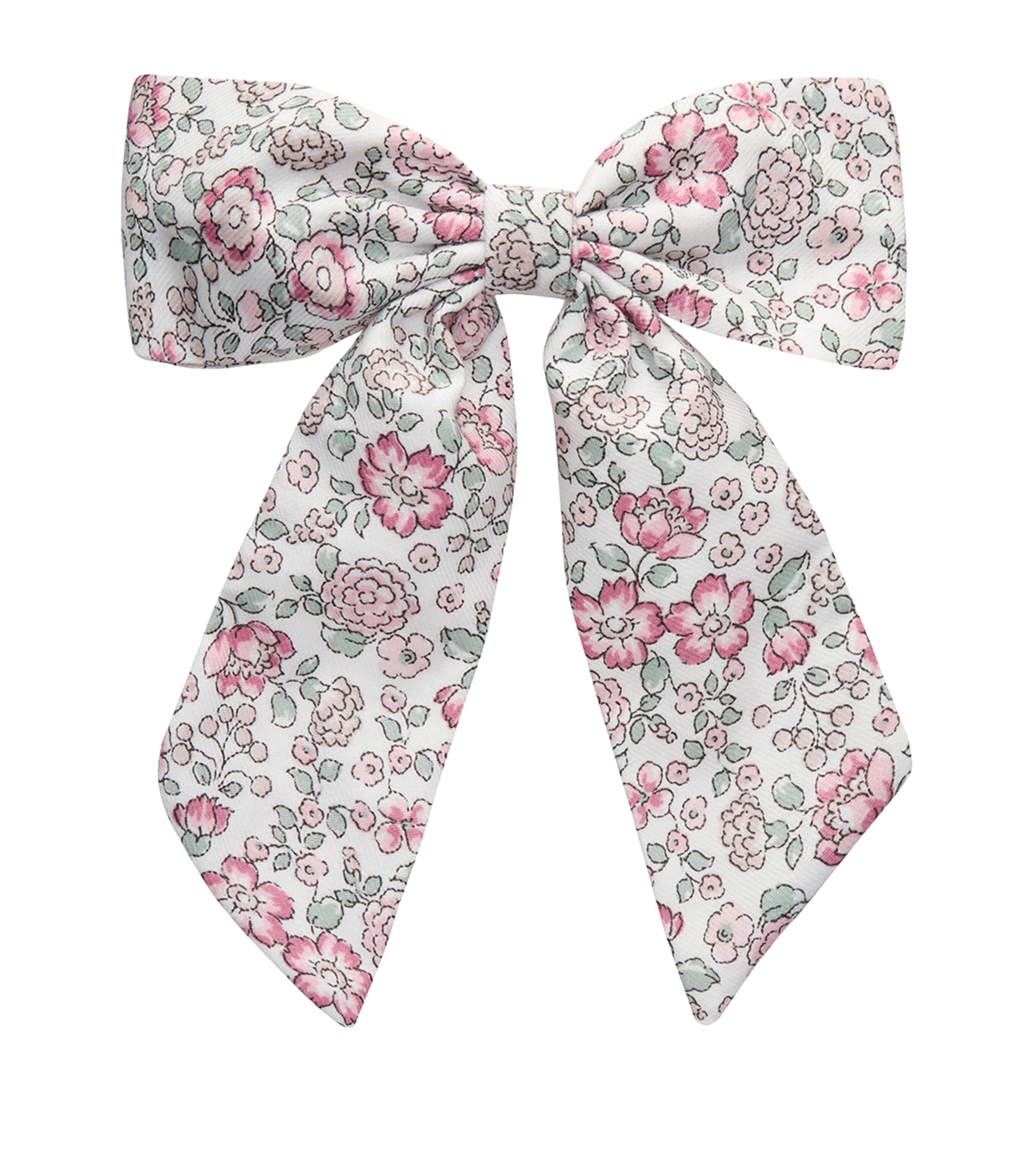 Trotters Cotton Floral Bow Hair Clip Pink Image 1