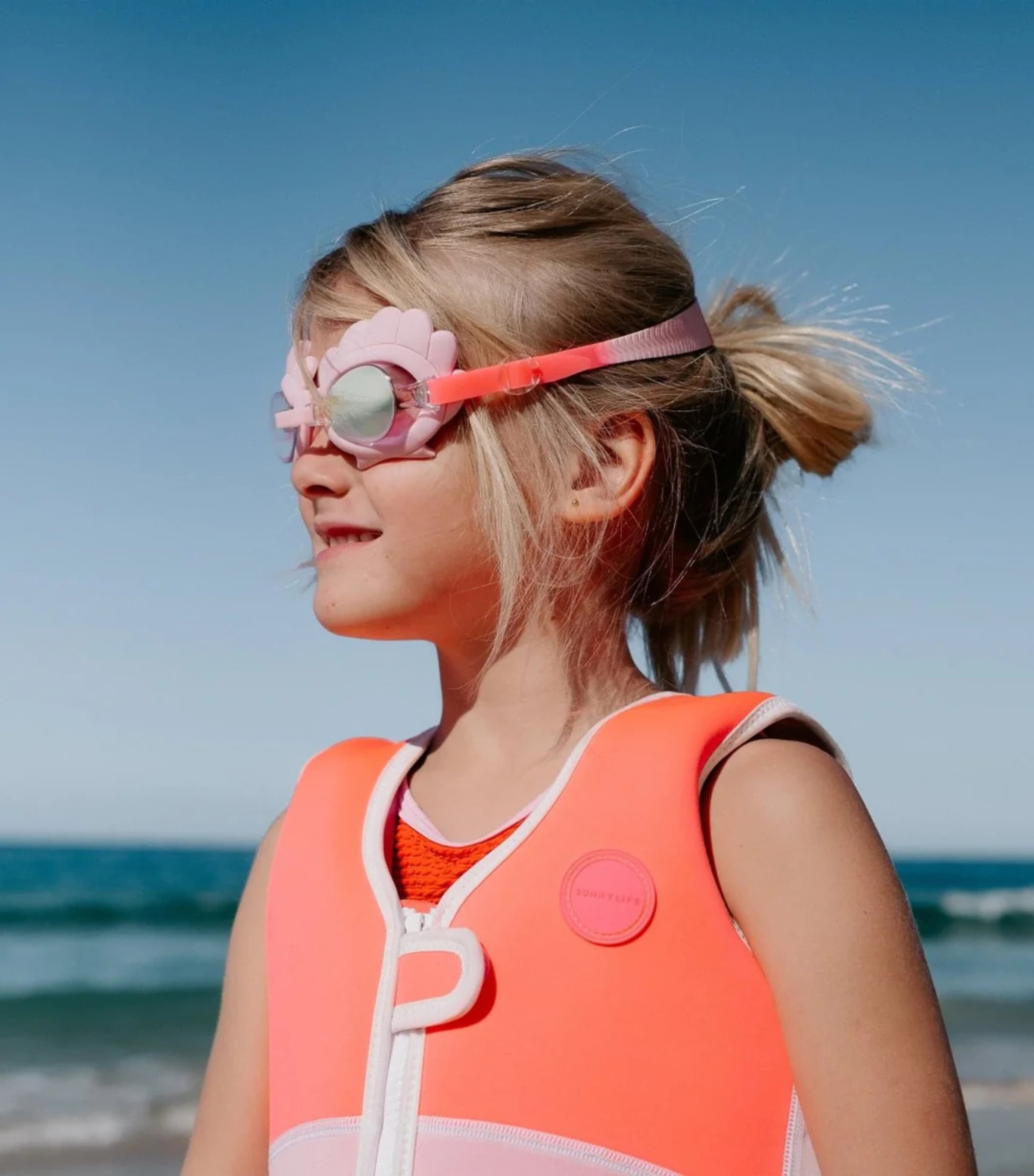 Sunnylife Kids Melody Mermaid Mini Goggles Neon Strawberry Image 2