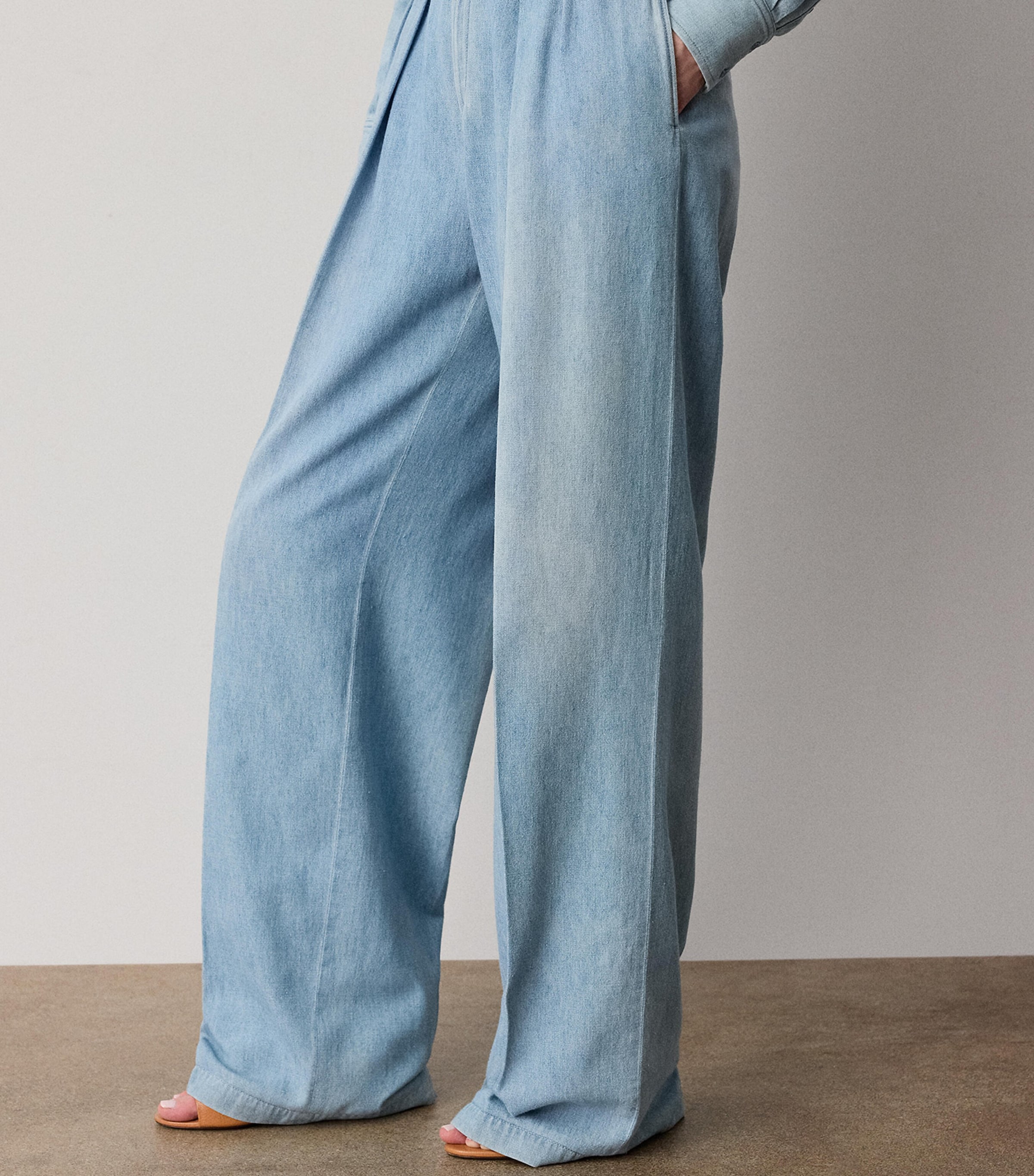 Ralph Lauren Collection Womens Cotton Pleated Tailored Trousers Cirrus Indigo Image 4
