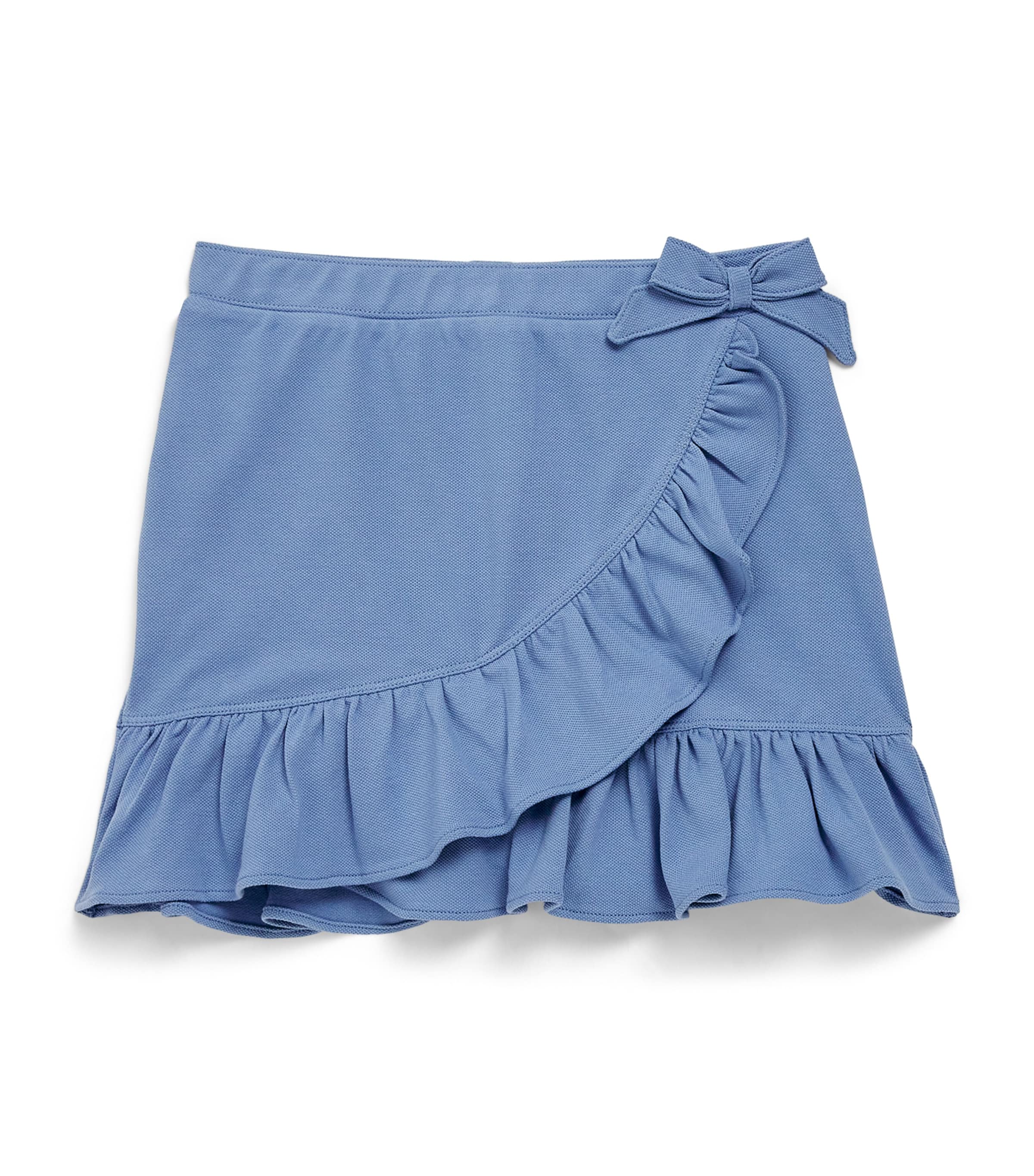 Shop Ralph Lauren Stretch-cotton Ruffle Skirt In Blue