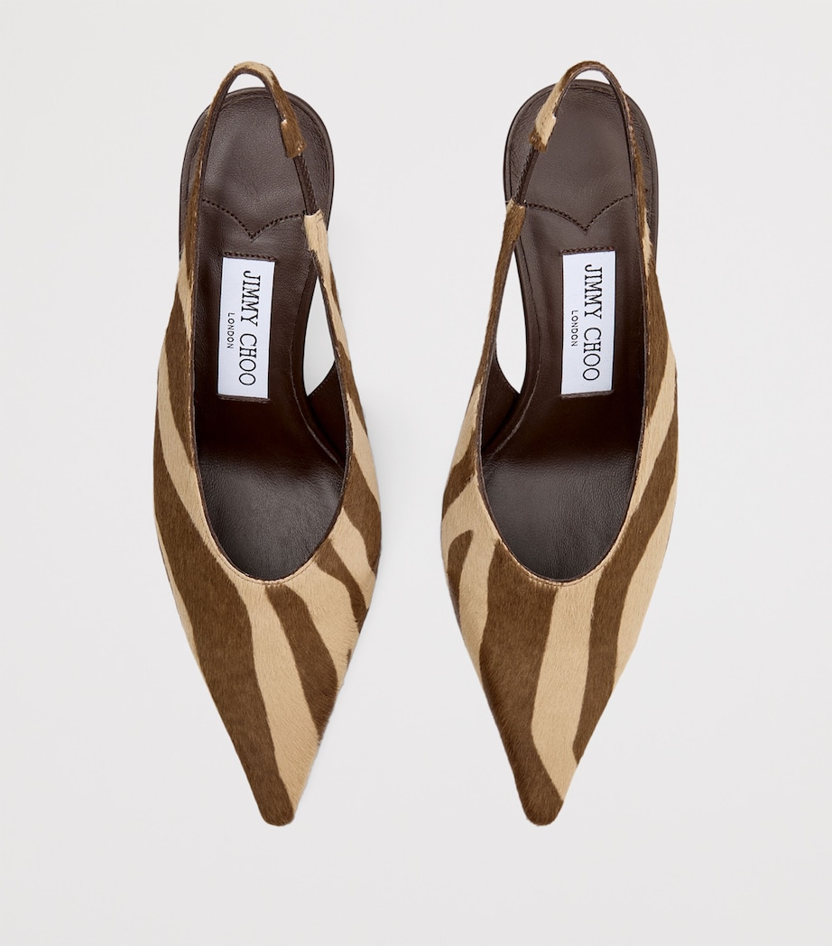 Isa 80 Calf Hair Slingback Pumps CHOCOLATE MIX Image 3