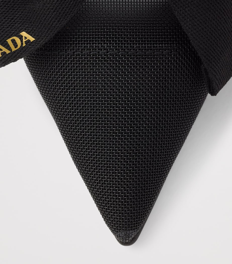 Prada Mesh Bow Slingback Heels 100 Black Image 6