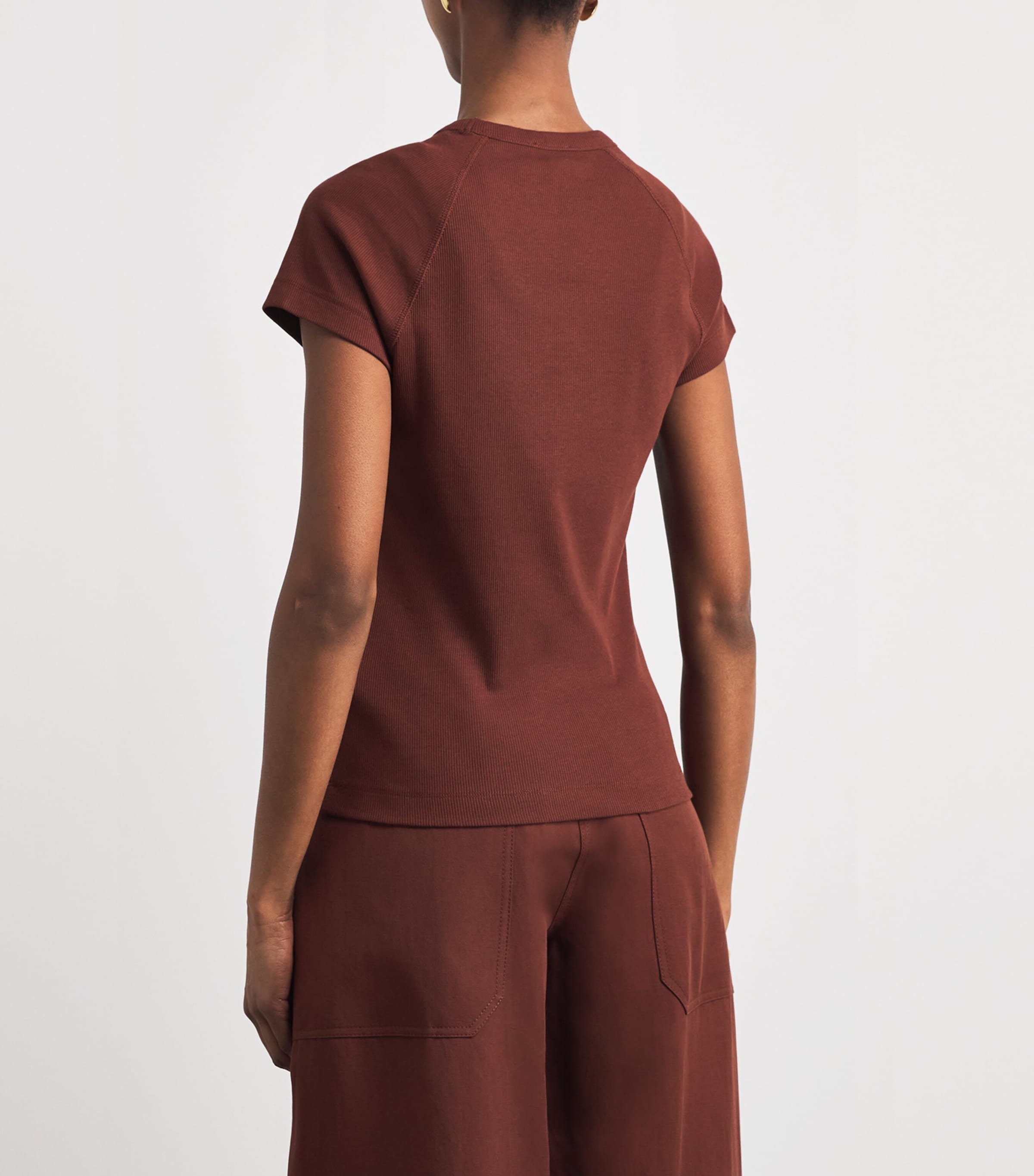 ME+EM Womens Slim Ultimate Raglan T-Shirt Cinnamon Brown Image 5