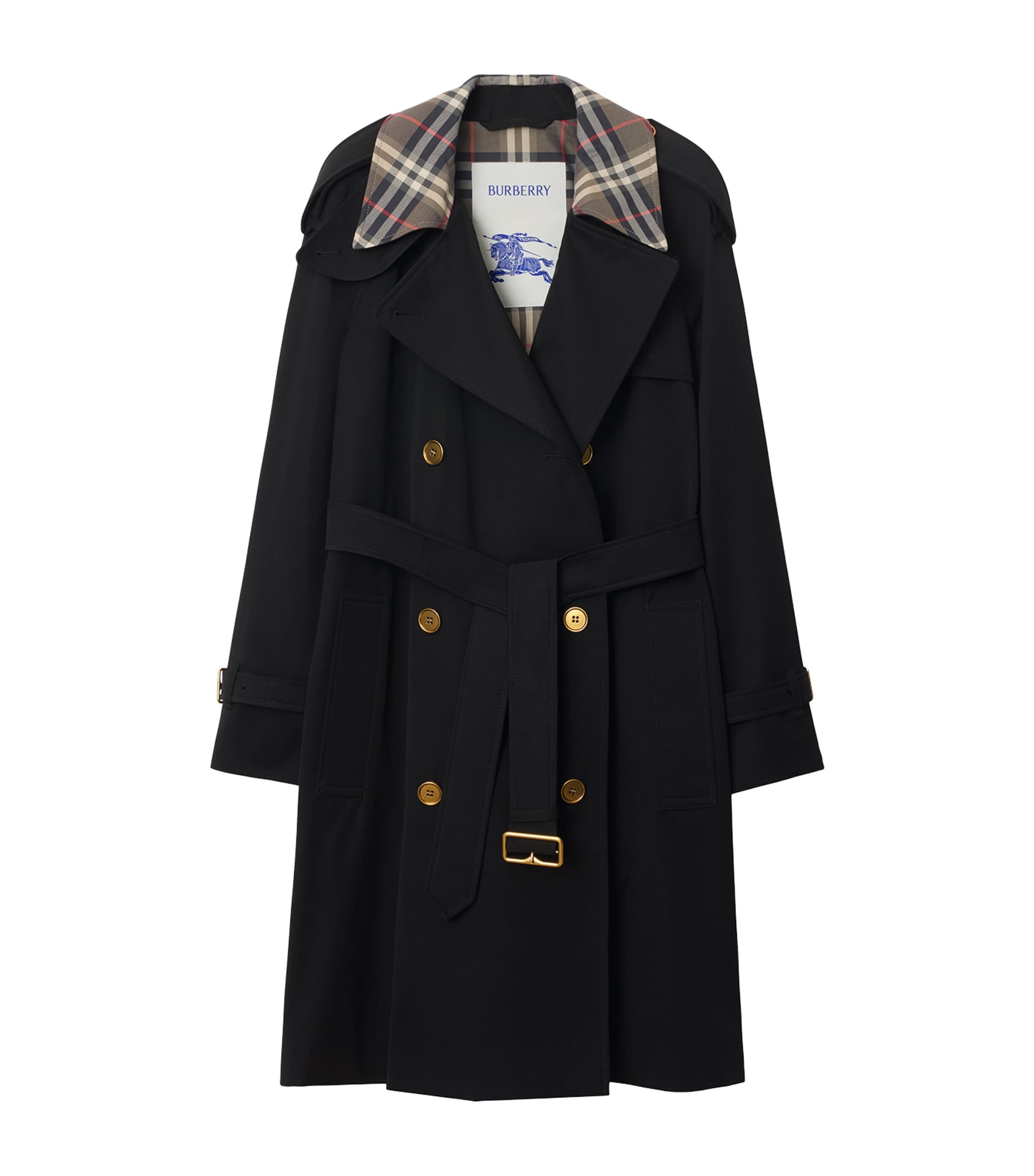 Mid-Length Castleford Trench Coat BLACK Image 1