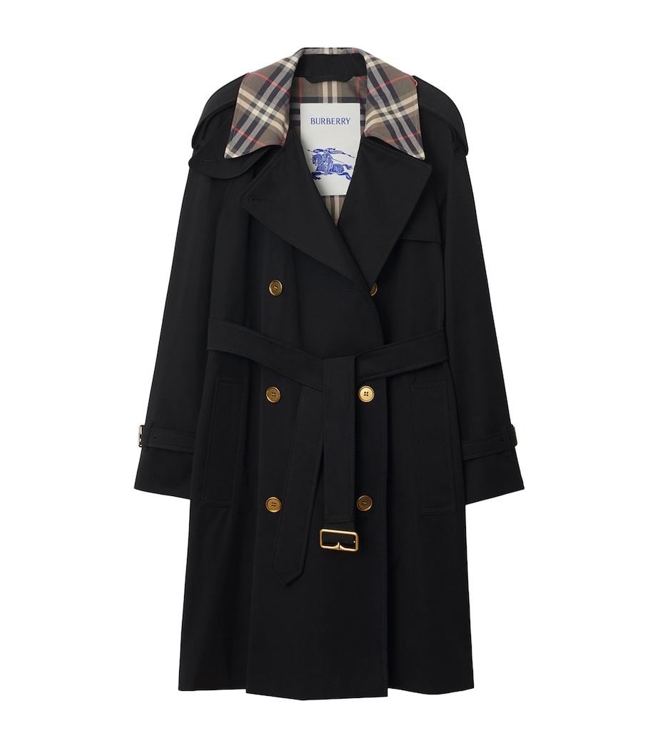 Mid-Length Castleford Trench Coat BLACK Image 1
