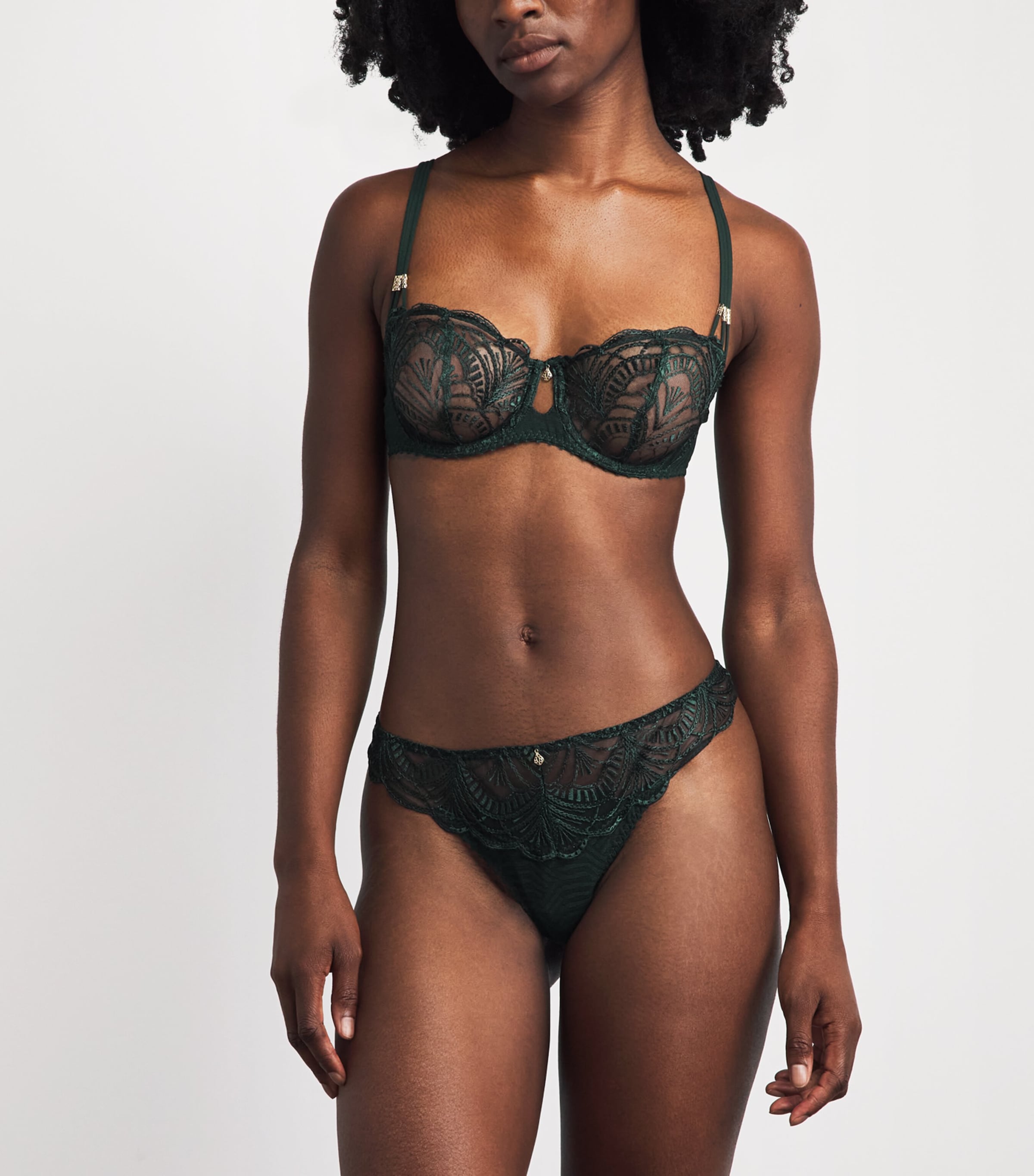 Aubade Womens Vibes Half-Cup Bra Mysterious Green Image 2