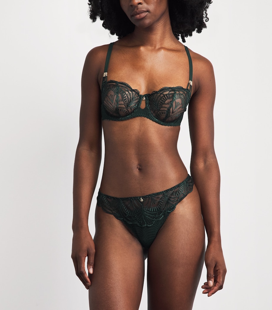 Aubade Womens Vibes Half-Cup Bra Mysterious Green Image 2