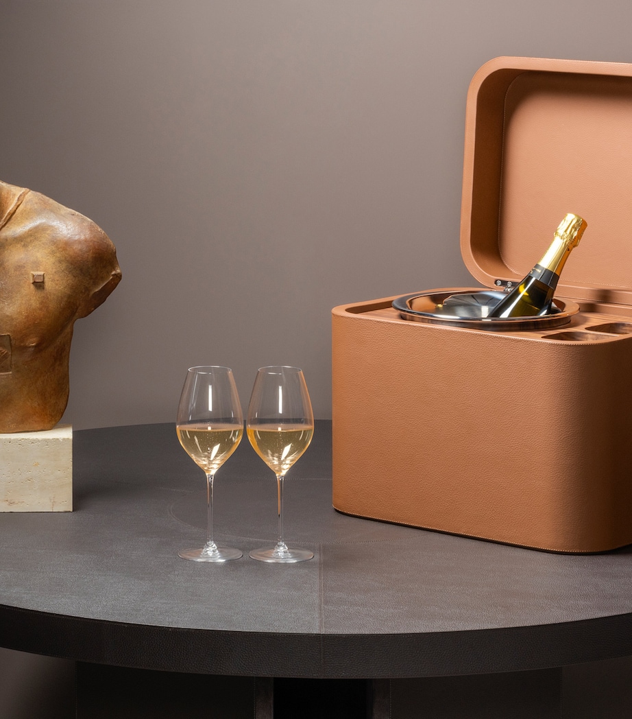 Poltrona Frau Leather Picnic Basket Set Pelle Quarzo Fume Image 3