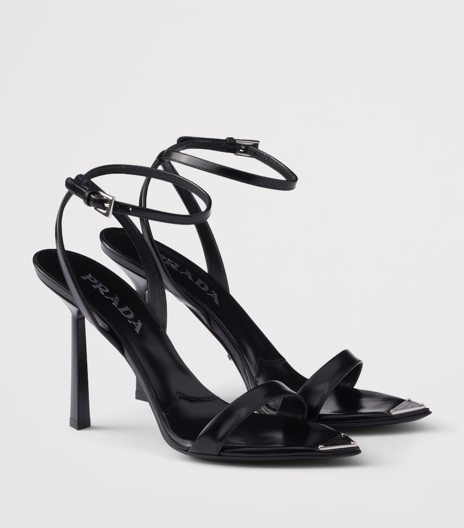 Brushed Leather Heeled Sandals F0002 Image 2