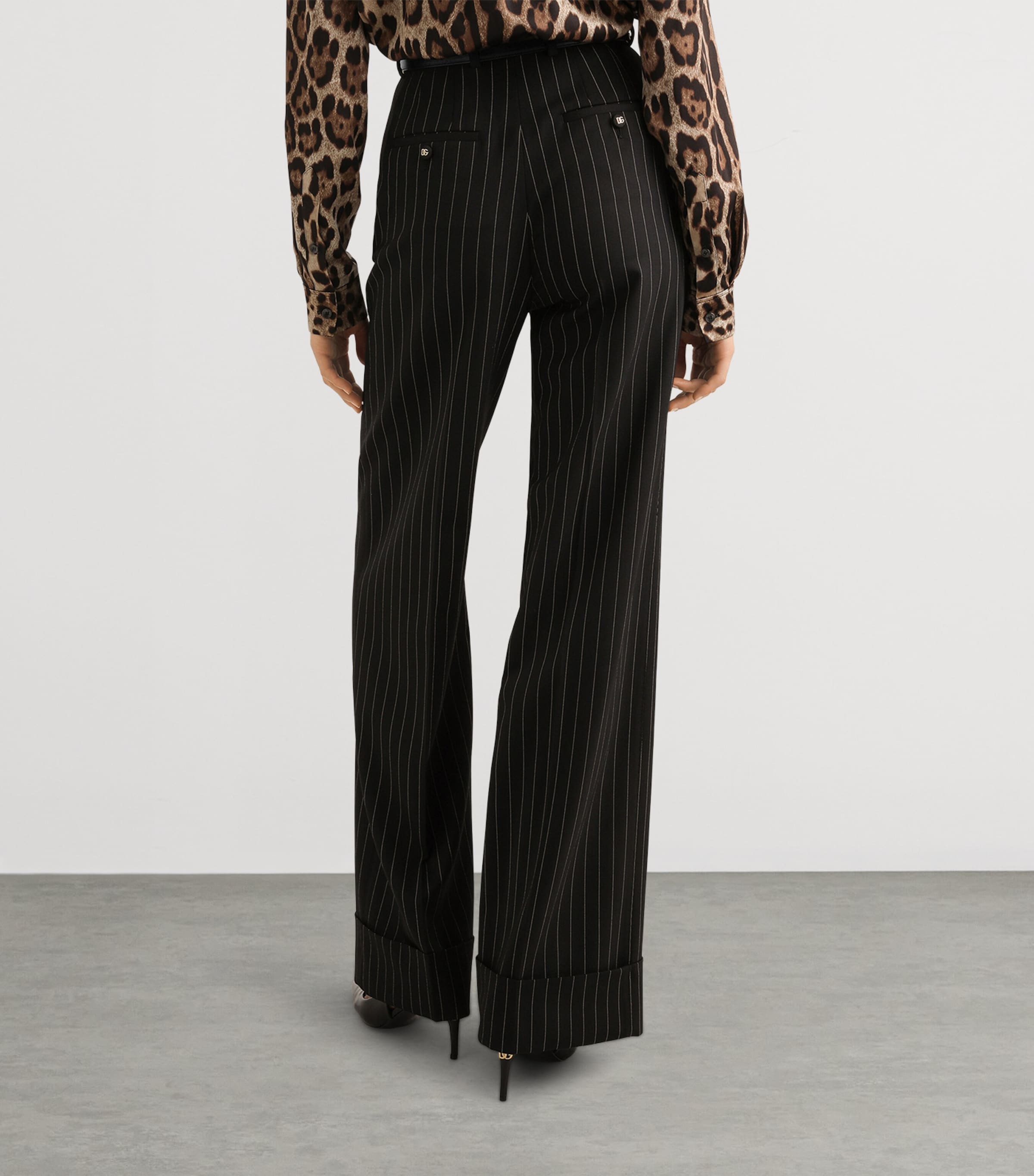 Stretch-Wool Pinstripe Trousers S8051-STRI Image 5