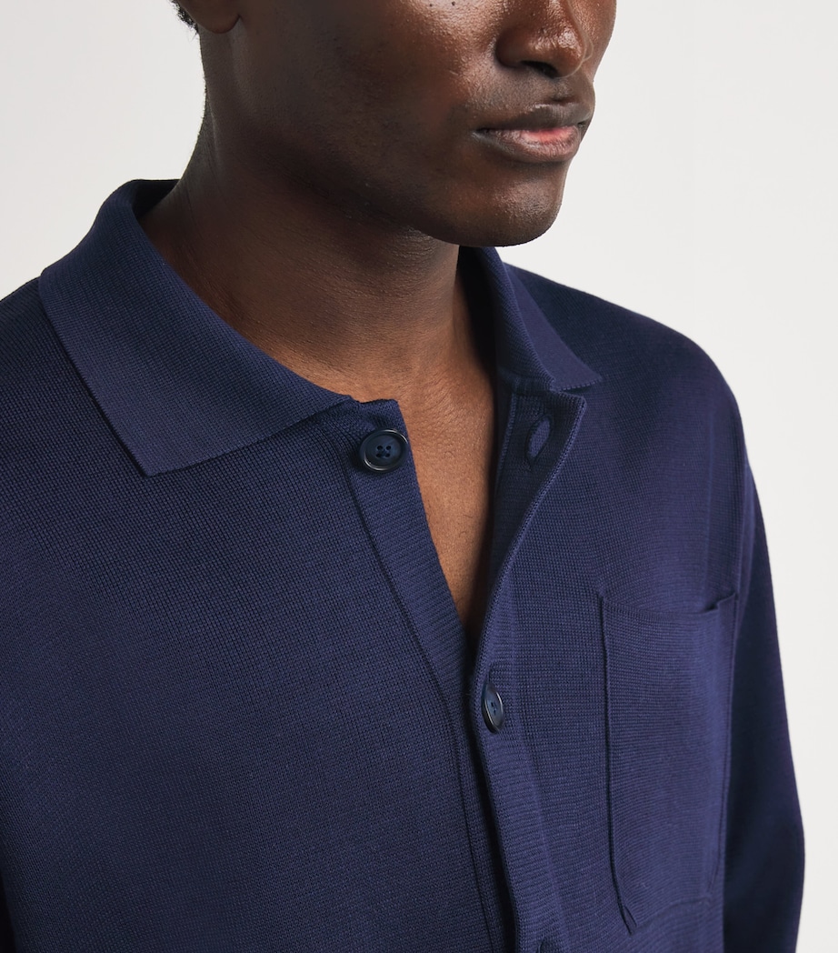 Cotton Three-Pocket Overshirt NAVY BLUE Image 6