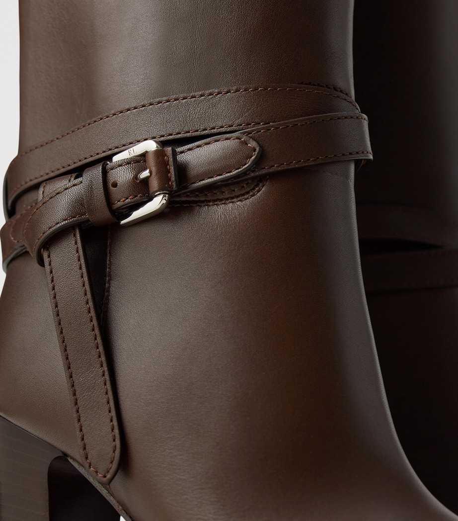 Leather Donnely Knee-High Boots 90 LUGGAGE BROWN Image 6