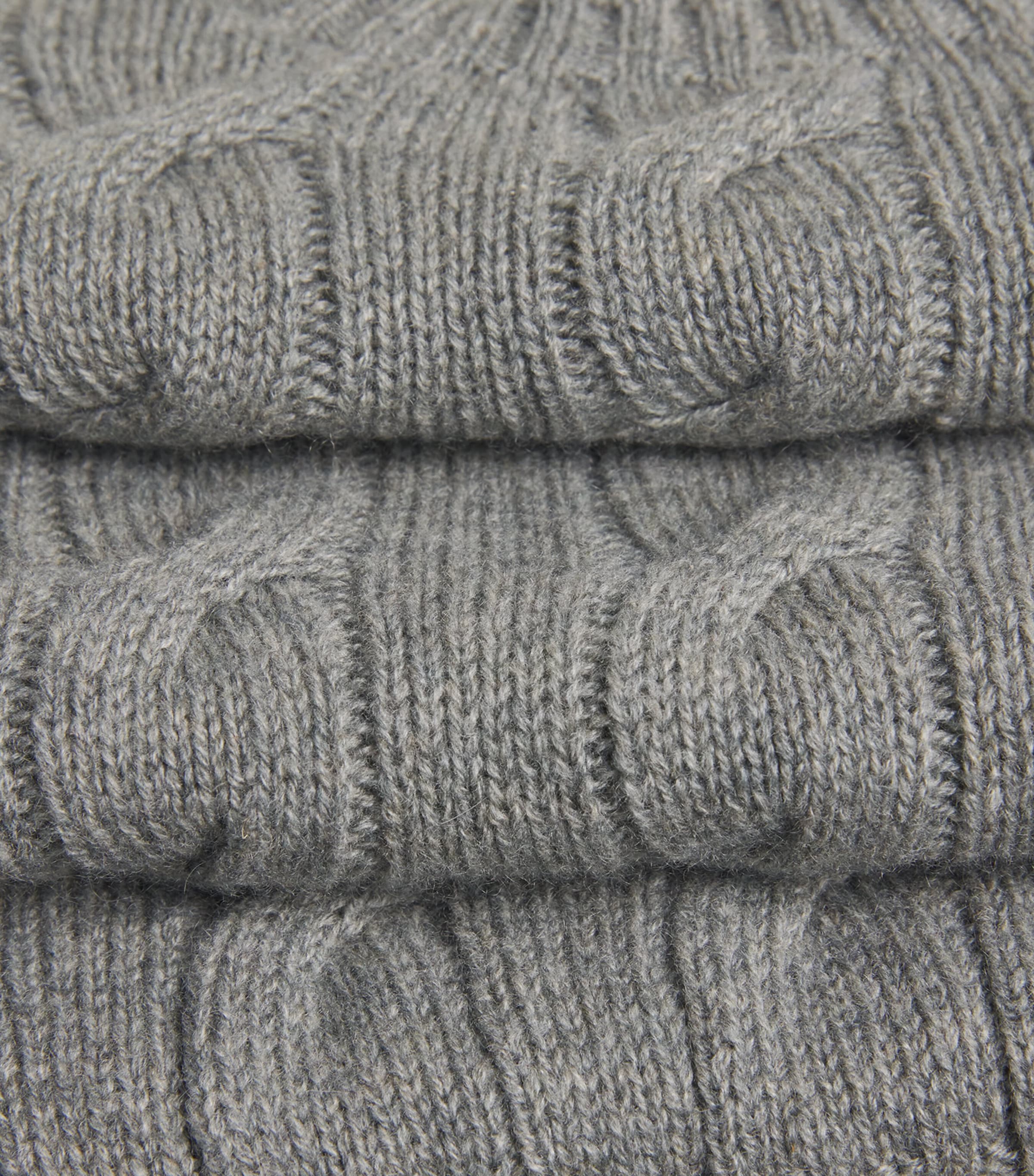 Ralph Lauren Purple Label Mens Cashmere Cable-Knit Sweater Cls Light Grey Image 5
