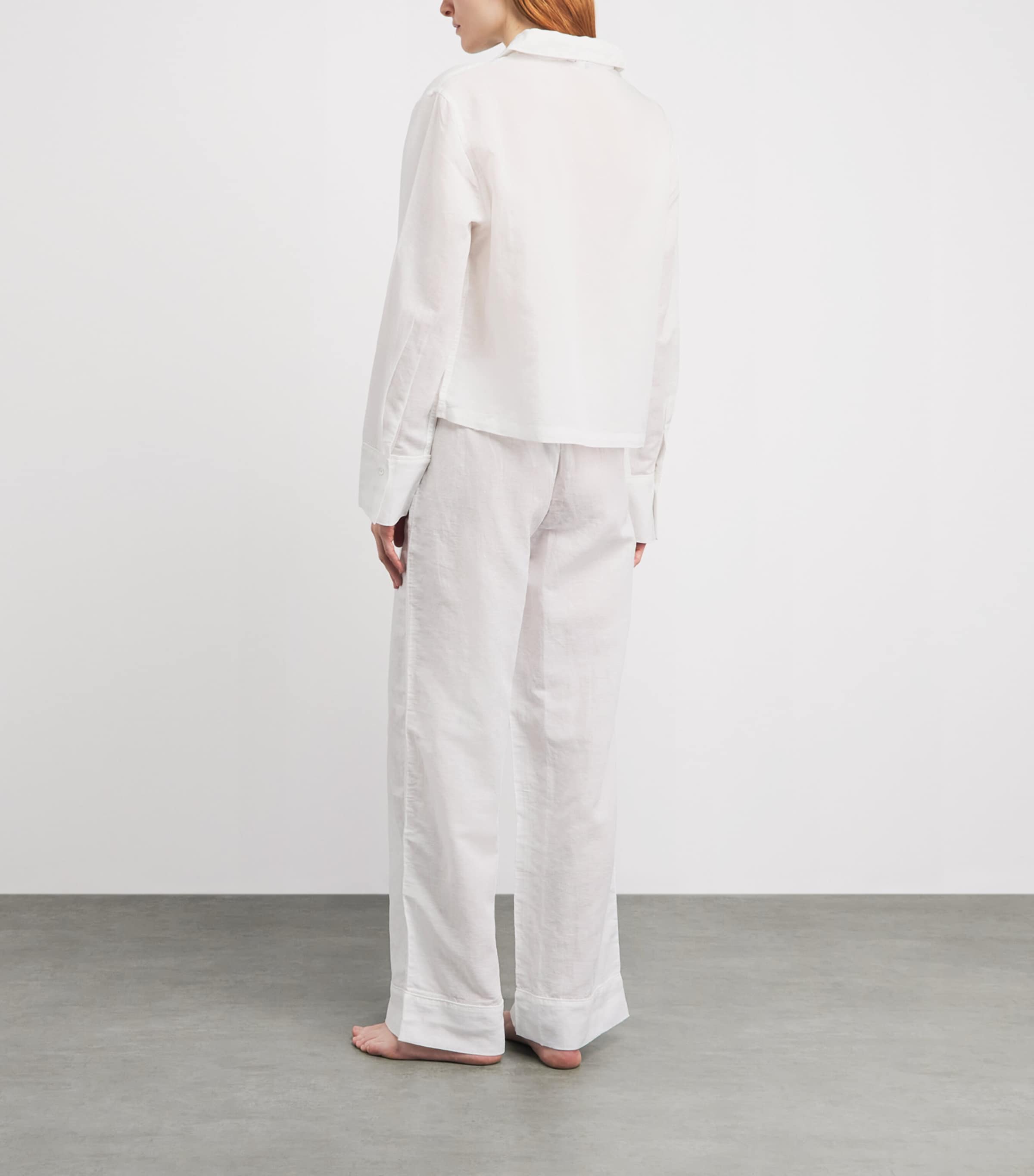 Polo Ralph Lauren Womens Linen-Cotton Pyjama Set White Cloud Image 4