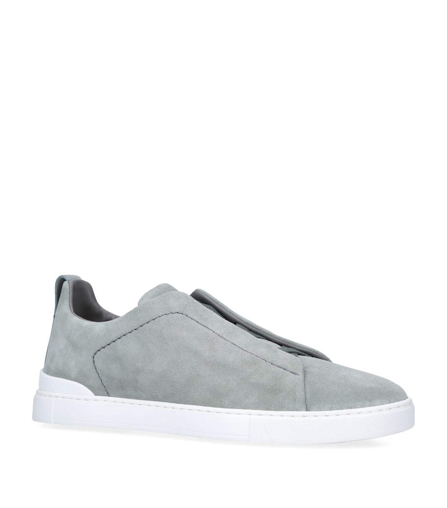 Suede Triple Stitch Sneakers GREY MID Image 3