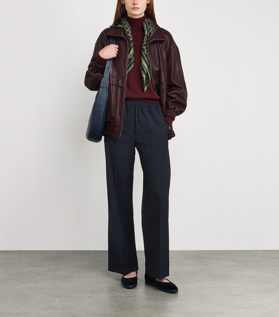 Wide-Leg Trousers NAVY Image 2