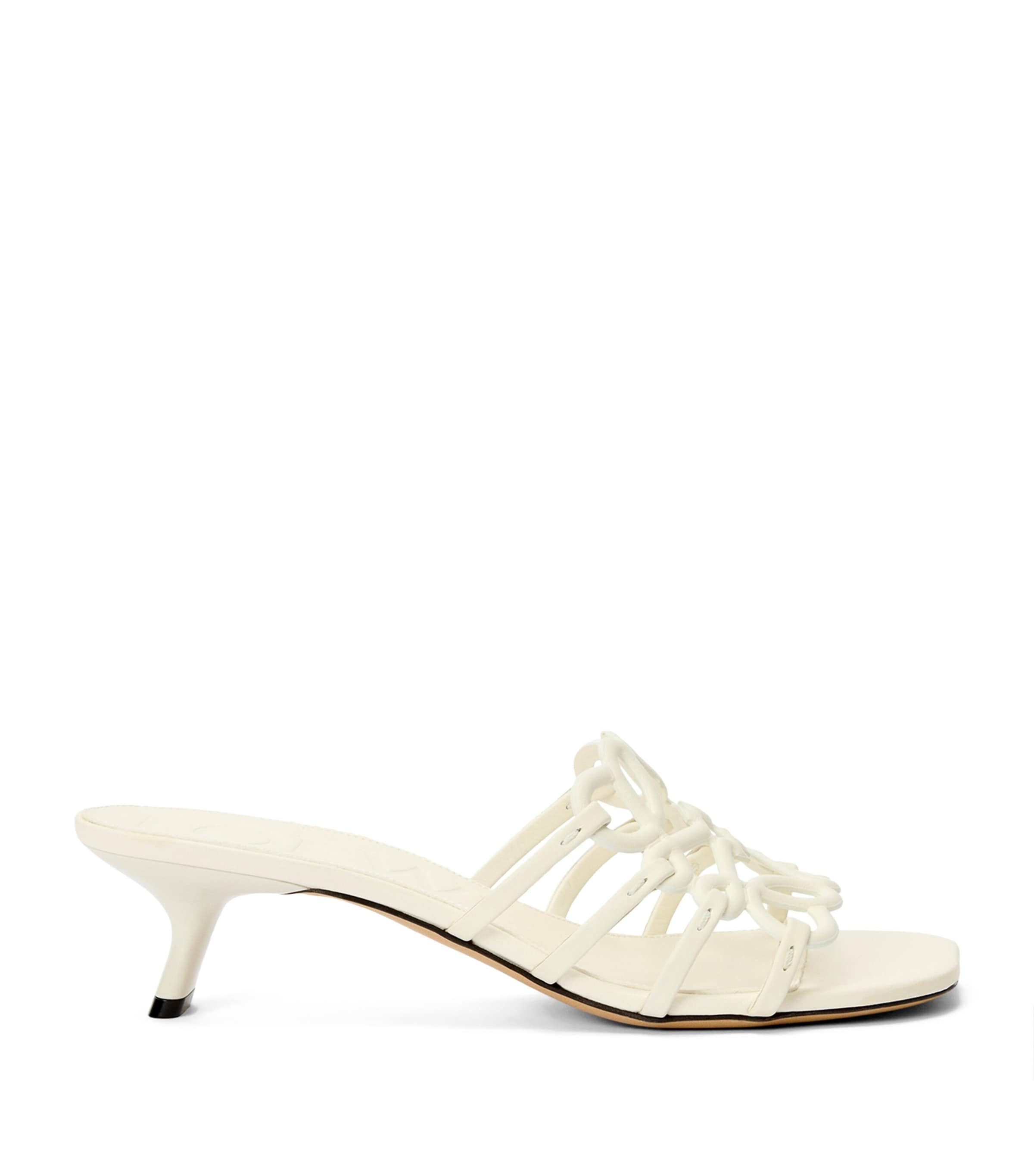 LOEWE x Paula's Ibiza Leather Petal Anagram Heeled Slides 45