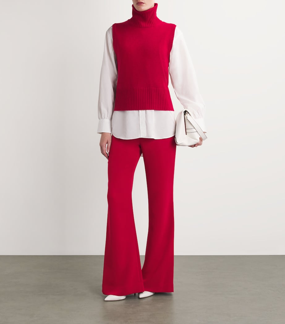 Flared Lebone Tailored Trousers R0023 CRIMSON Image 2