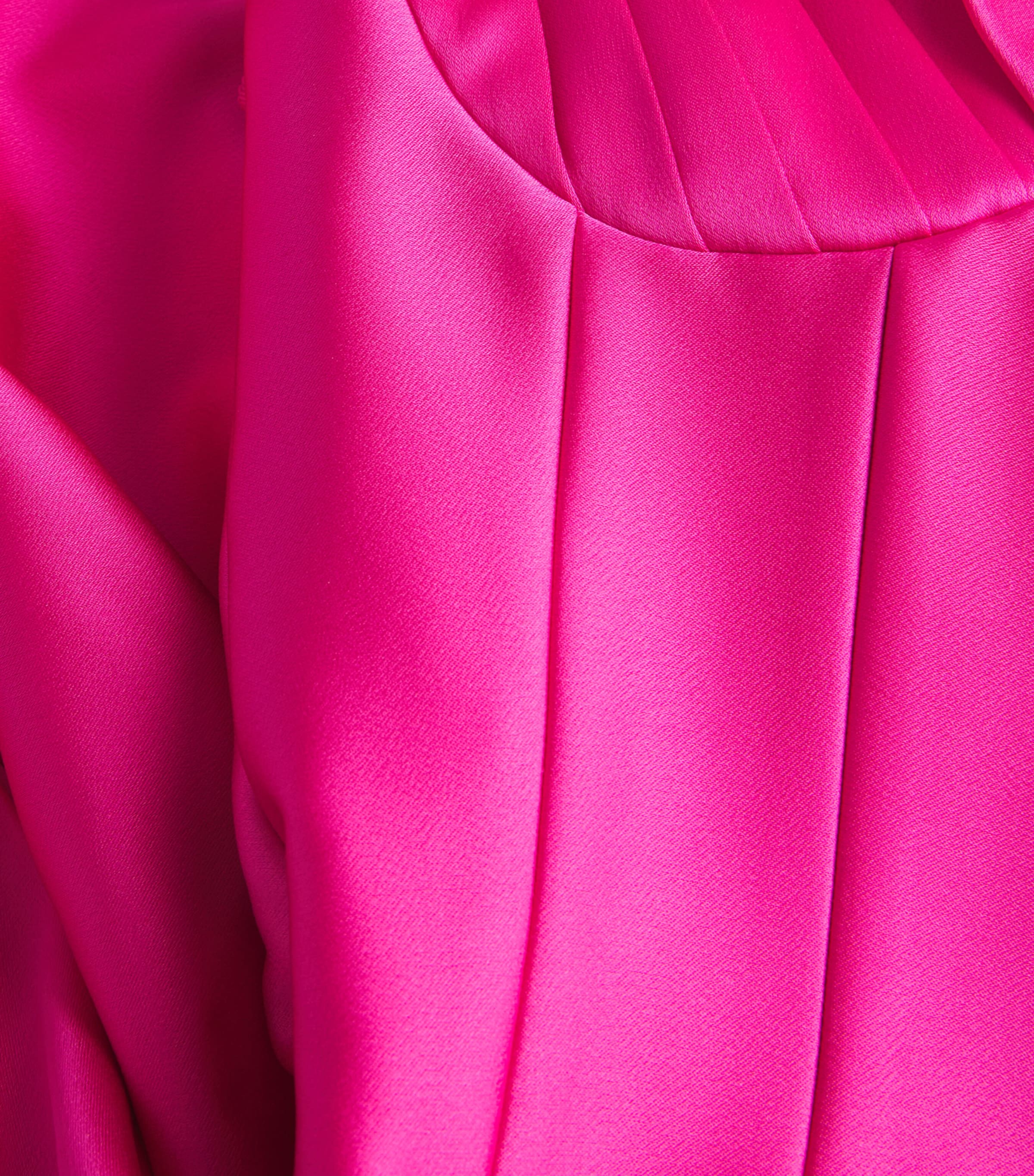 関税込【REBECCA VALLANCEC】Saskia pleated satin maxi dress Rebecca Vallance Satin Saskia Midi Dress | Harrods UK