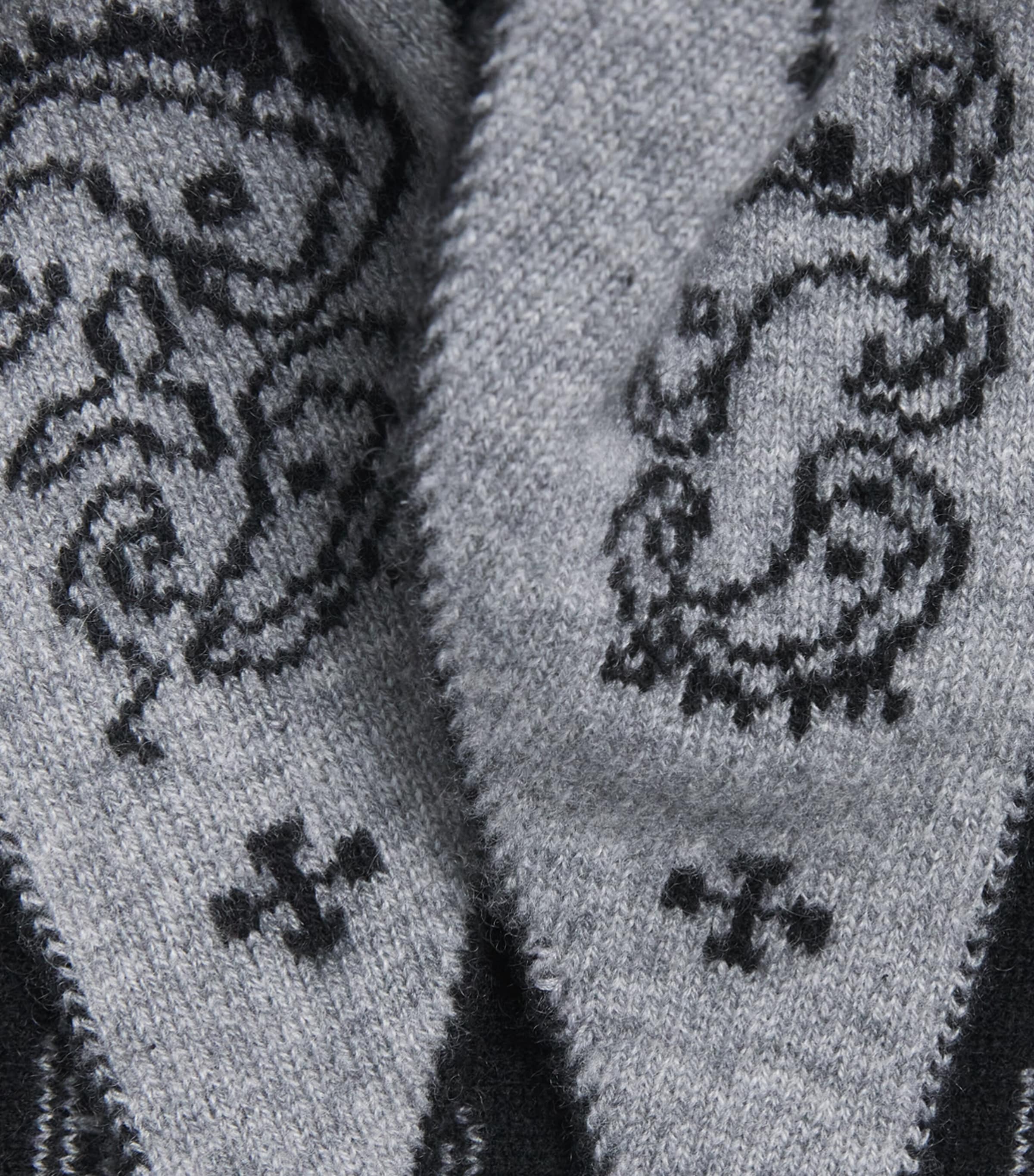 Guest In Residence Cashmere Paisley Wild Rag Scarf Black/heather Grey Image 2