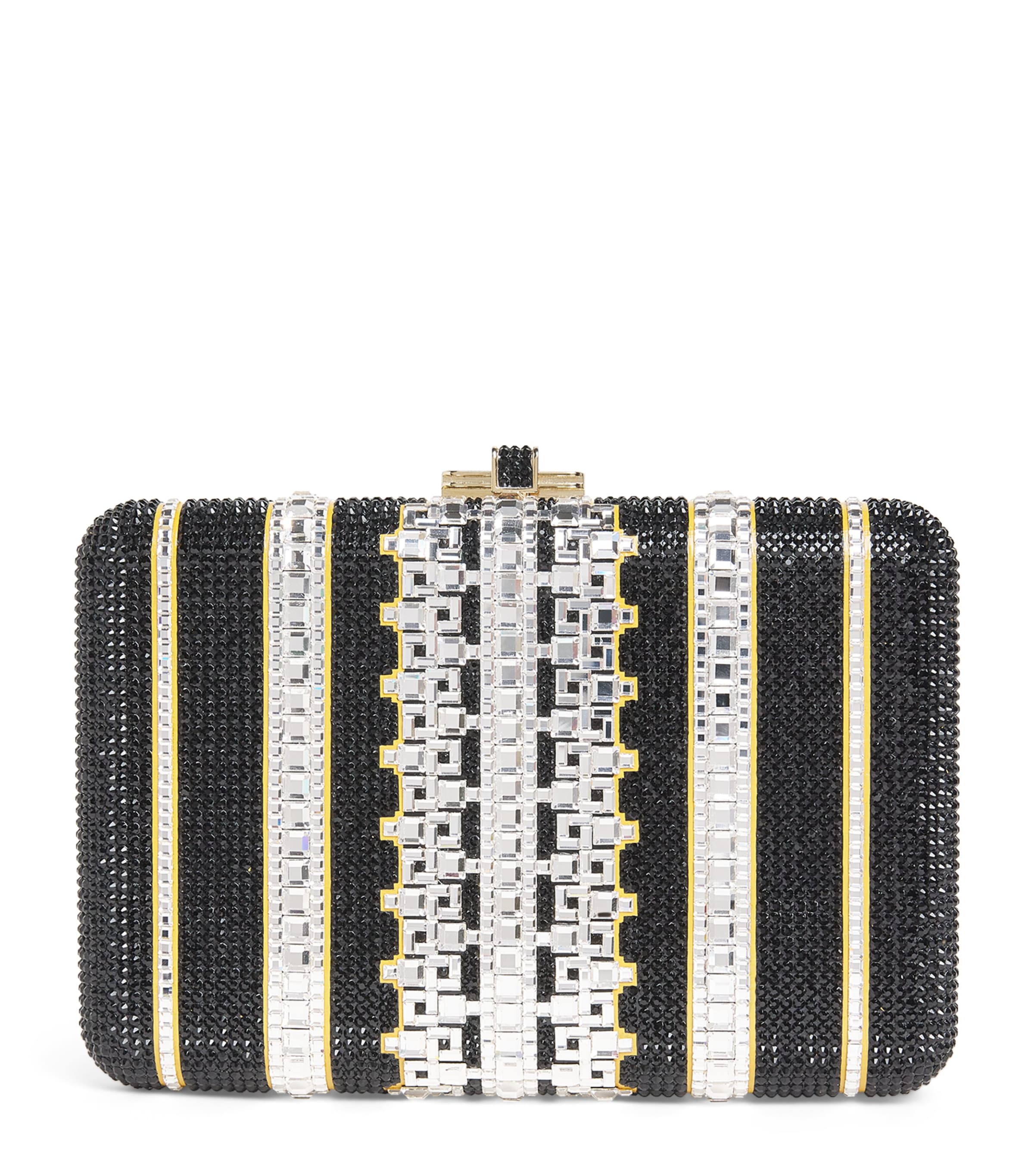 Crystal Lattice Slim Slide Clutch Bag CJTMT SILVER JET MLT Image 1