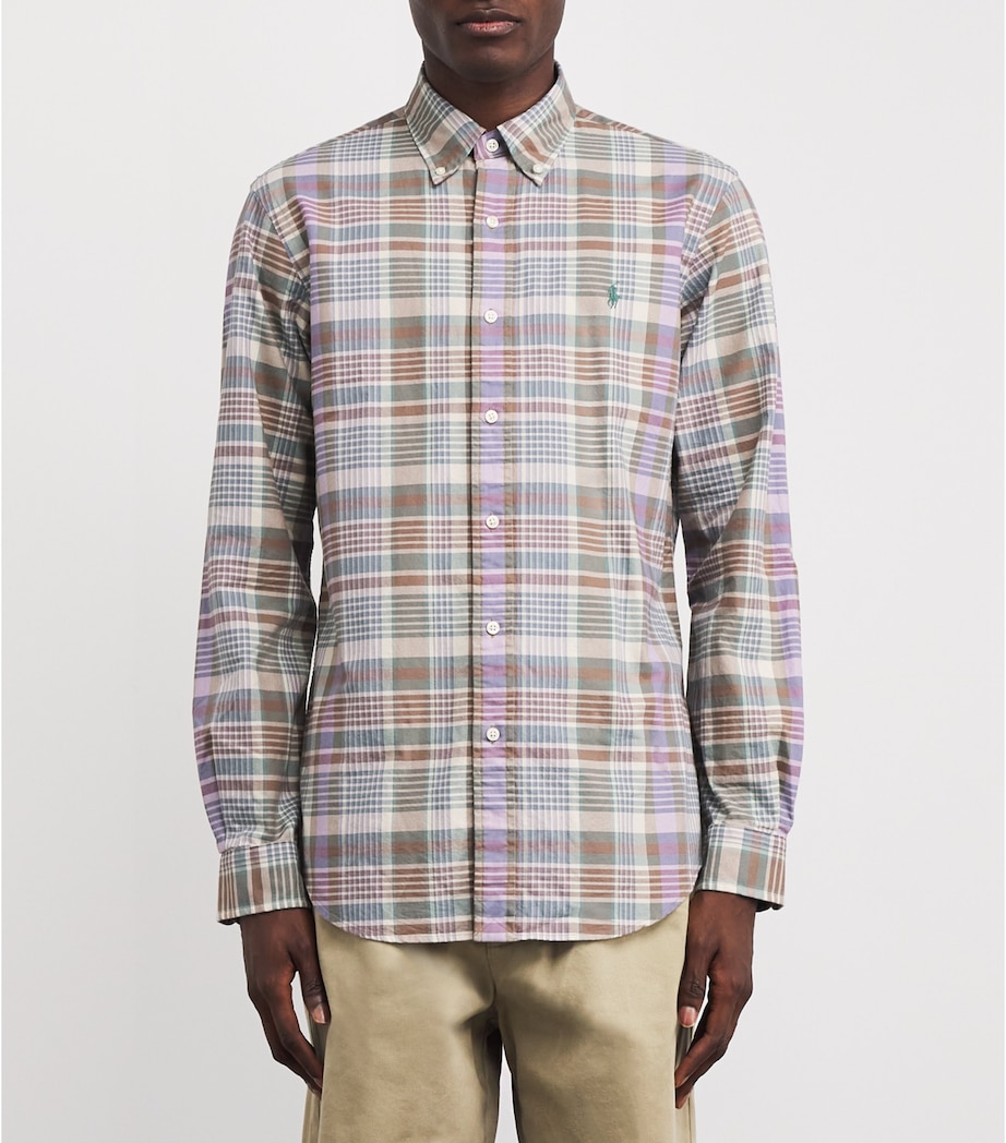 Cotton Madras Oxford Shirt GREEN Image 3