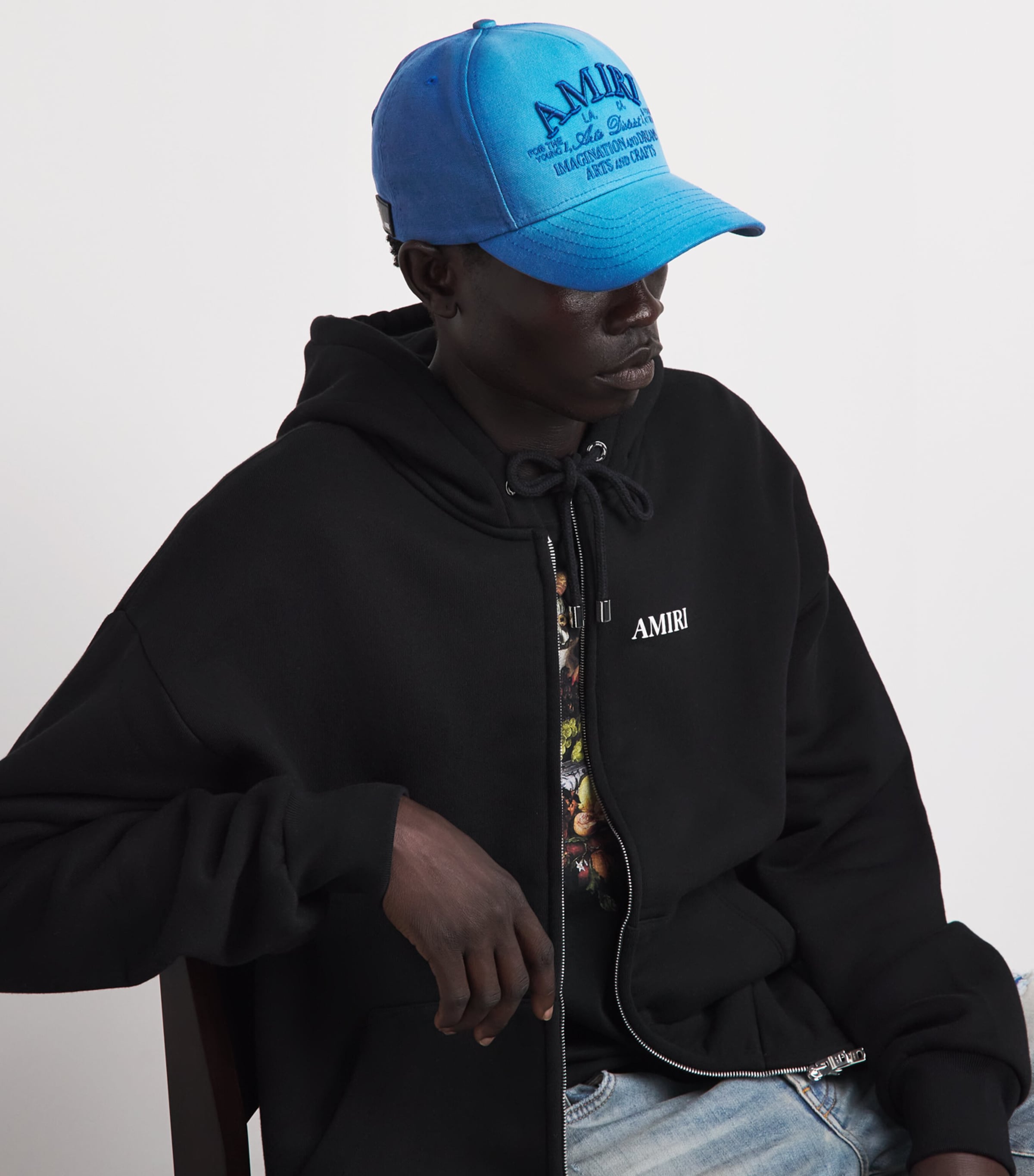 AMIRI Cotton District Logo Baseball Cap Sapphire Image 2