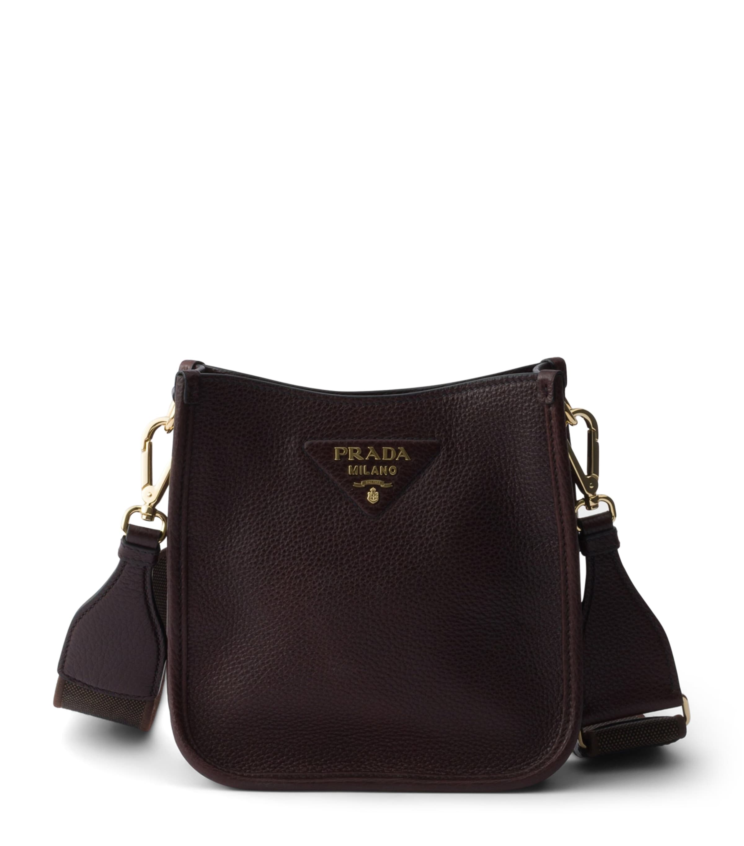 Prada Mini Leather Shoulder Bag Brown Image 1